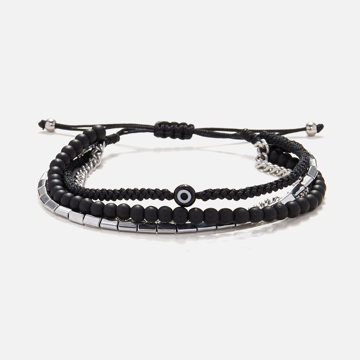 Handmade Men's Adjustable Multiline Beaded Bracelet