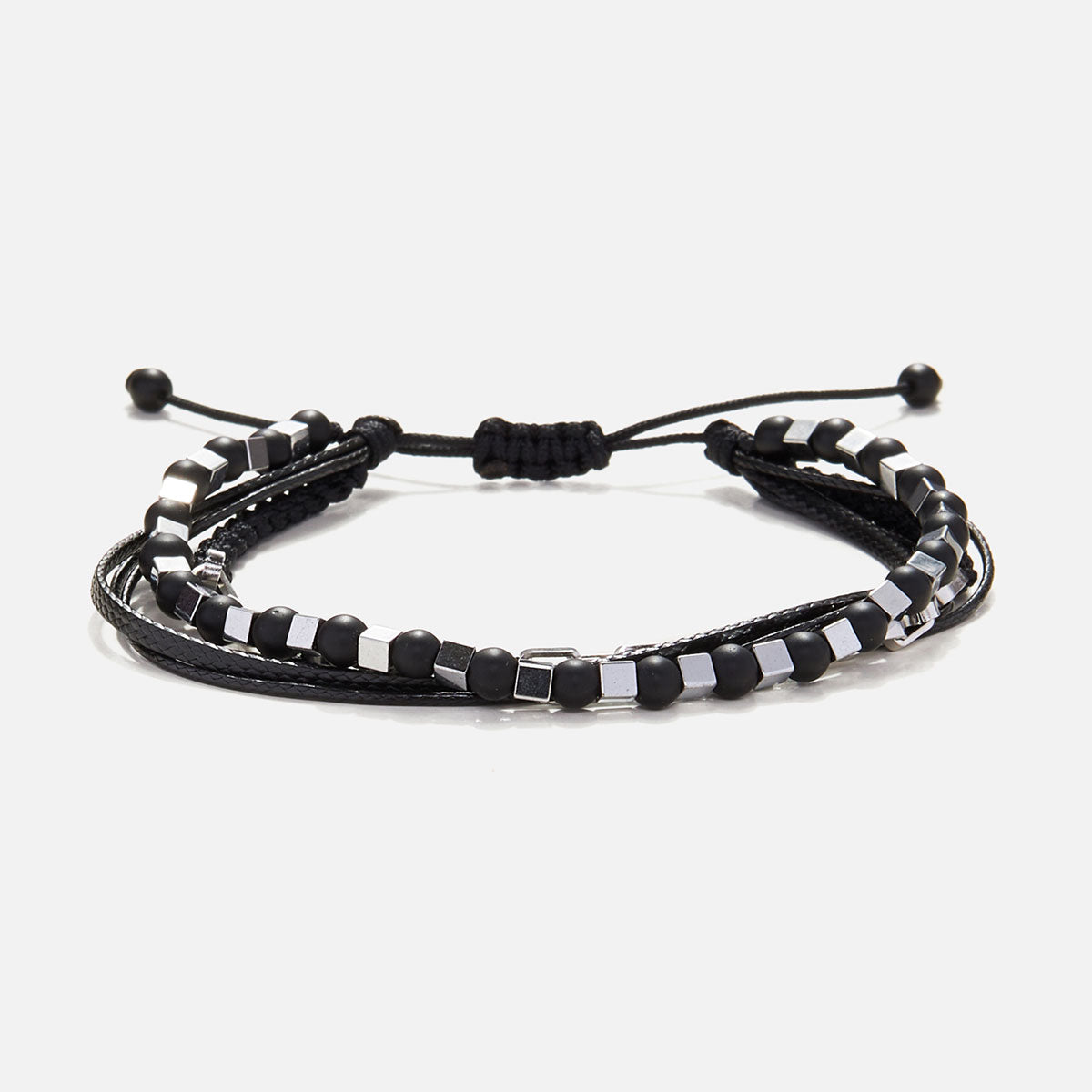 Handmade Men's Adjustable Multiline Beaded Bracelet