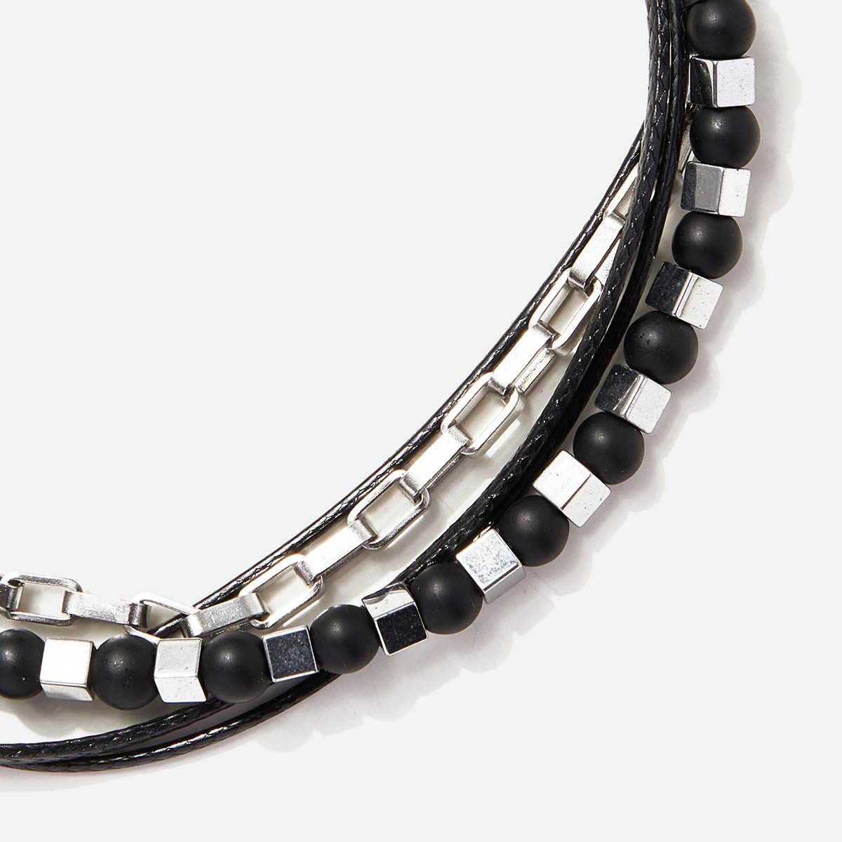 Handmade Men's Adjustable Multiline Beaded Bracelet