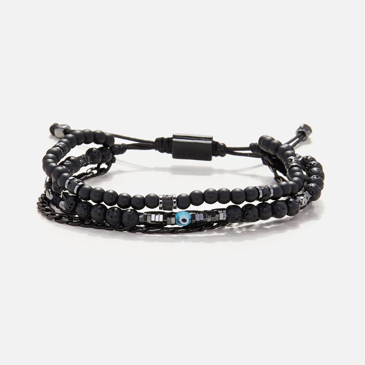 Handmade Men's Adjustable Multiline Beaded Bracelet