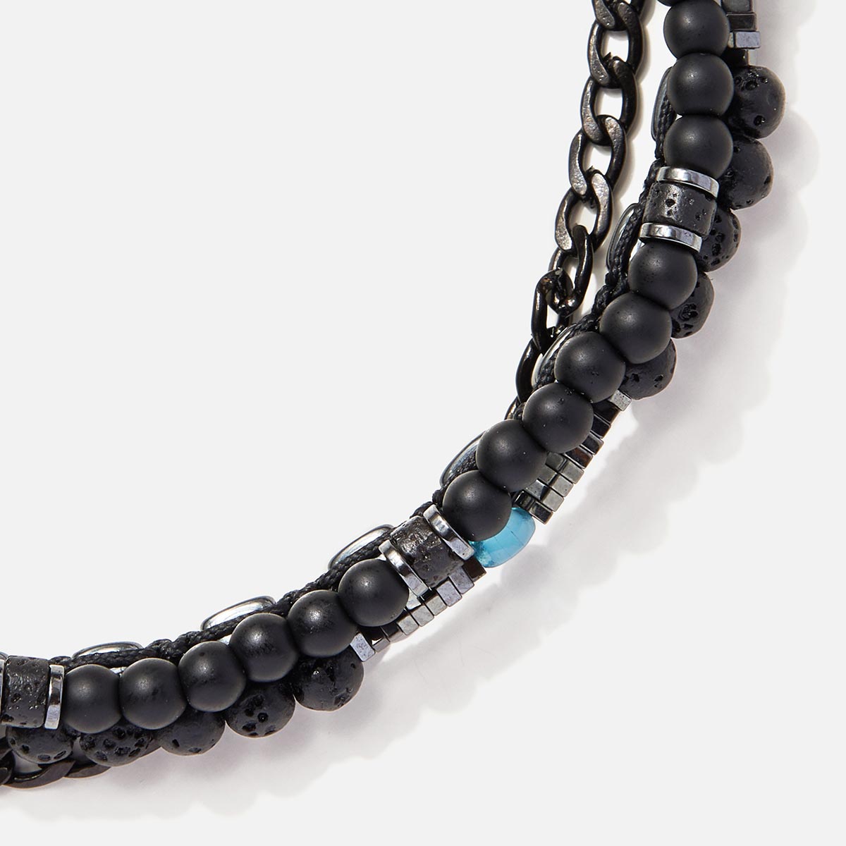Handmade Men's Adjustable Multiline Beaded Bracelet