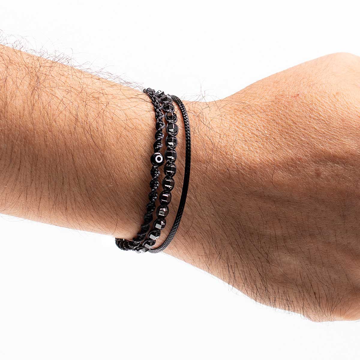 Handmade Men's Adjustable Multiline Beaded Bracelet