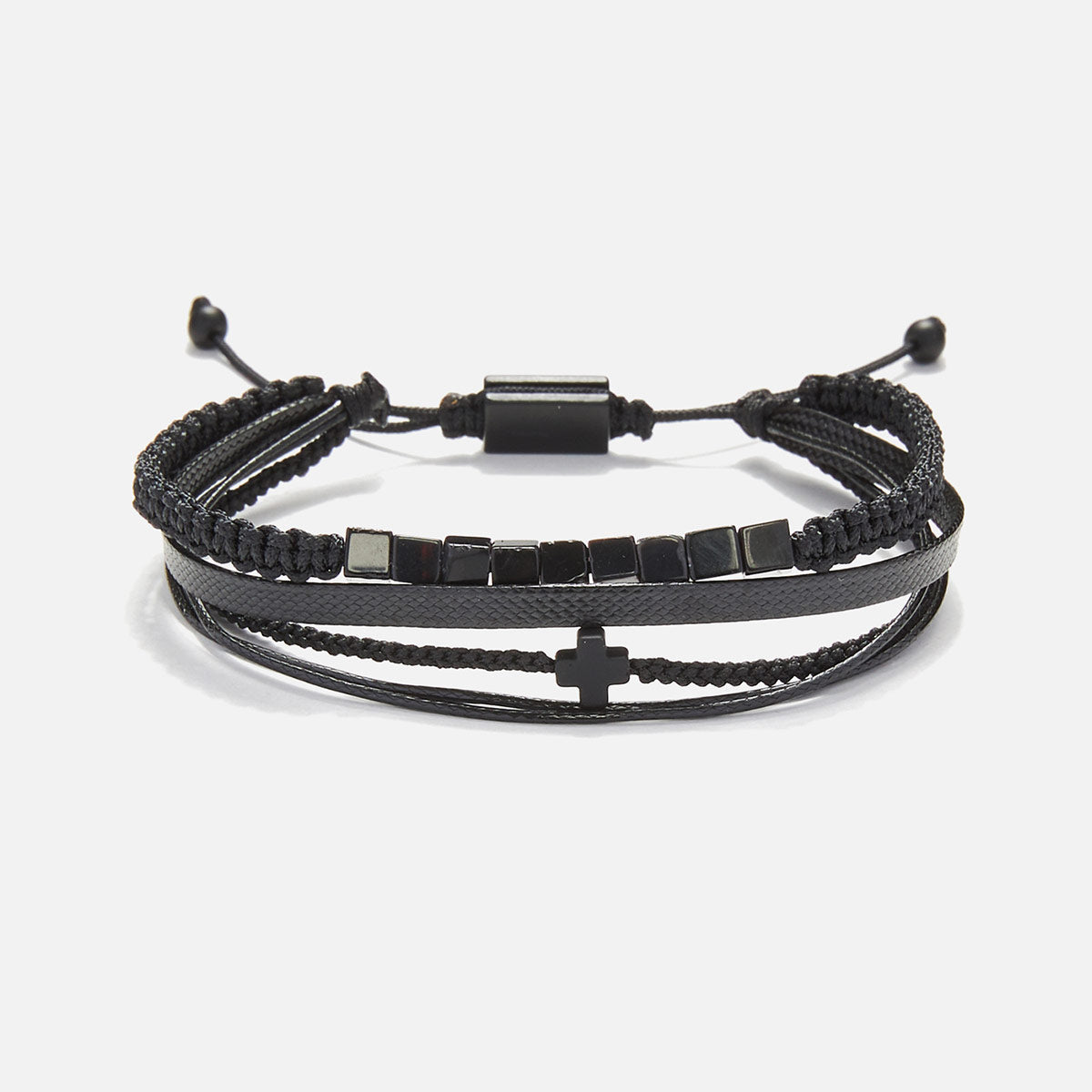 Handmade Men's Adjustable Multiline Beaded Bracelet