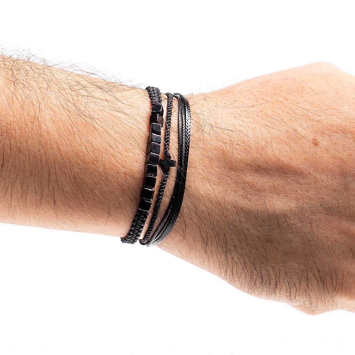 Handmade Men's Adjustable Multiline Beaded Bracelet