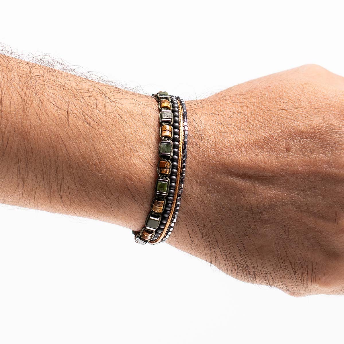 Handmade Men's Multiline Adjustable Bracelet