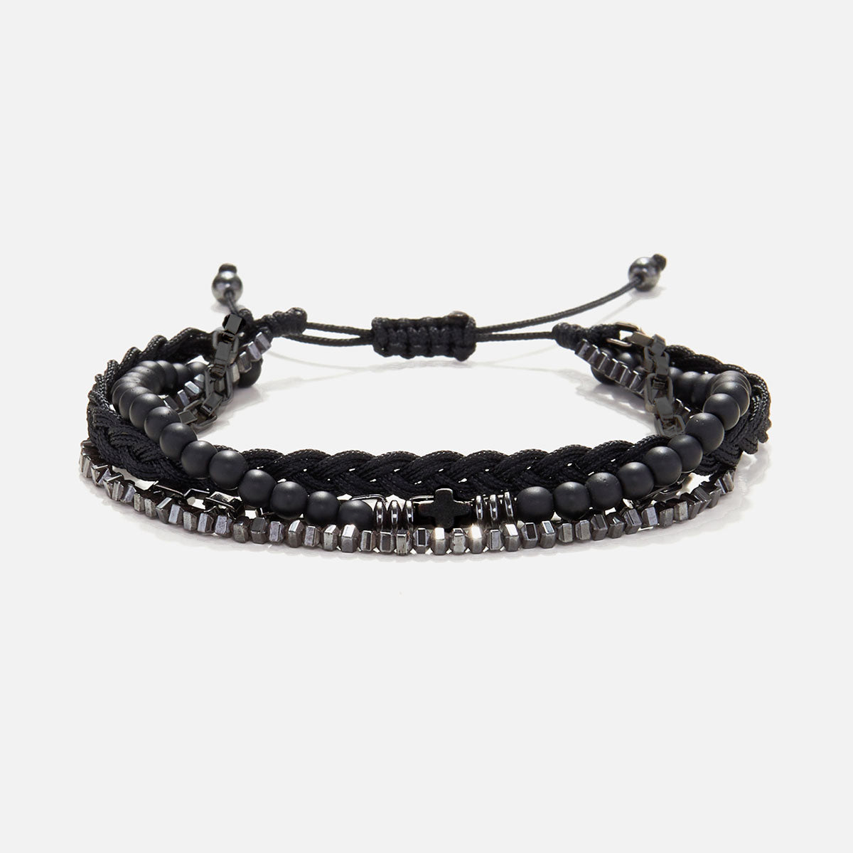 Handmade Men's Adjustable Multiline Beaded Bracelet