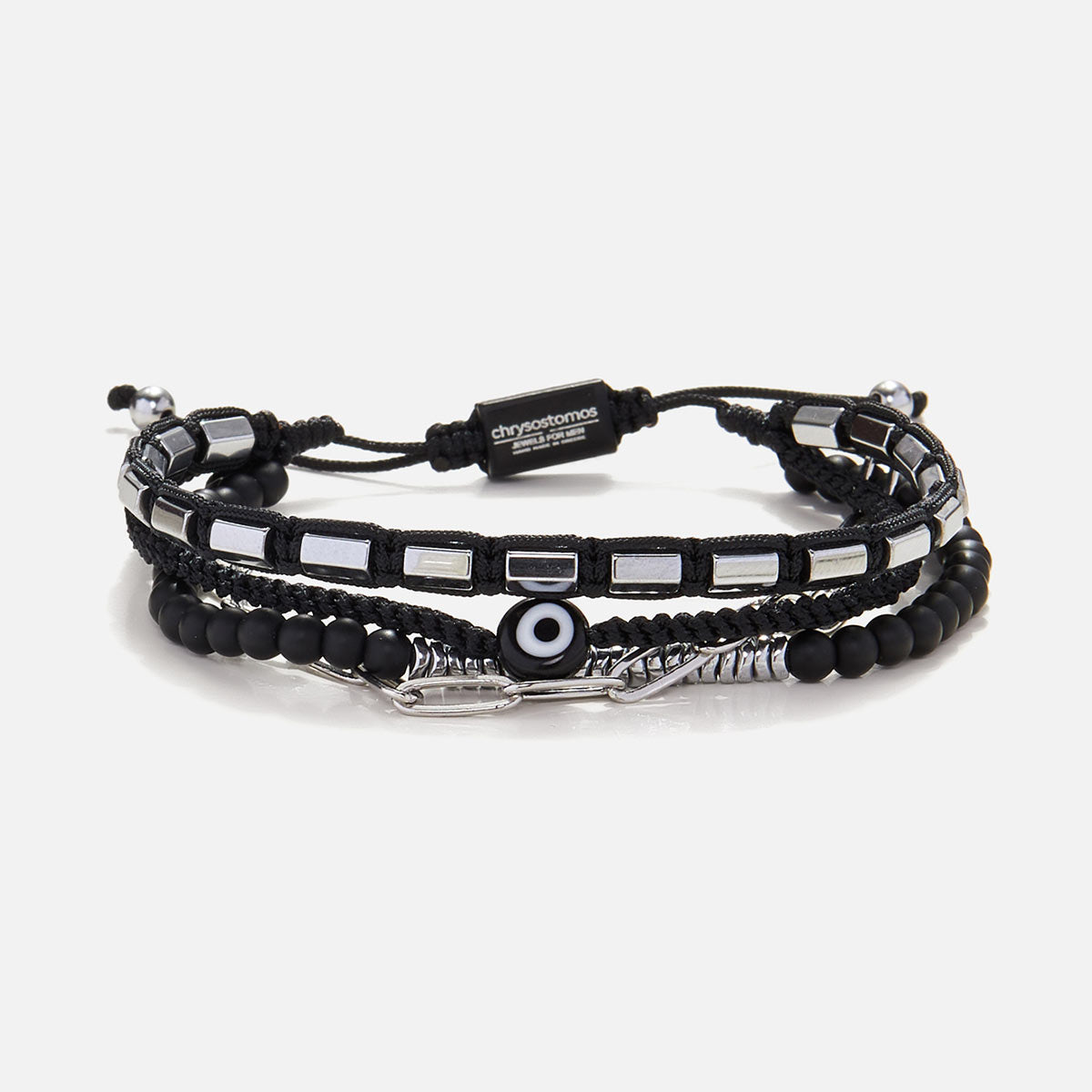 Handmade Men's Adjustable Multiline Beaded Bracelet