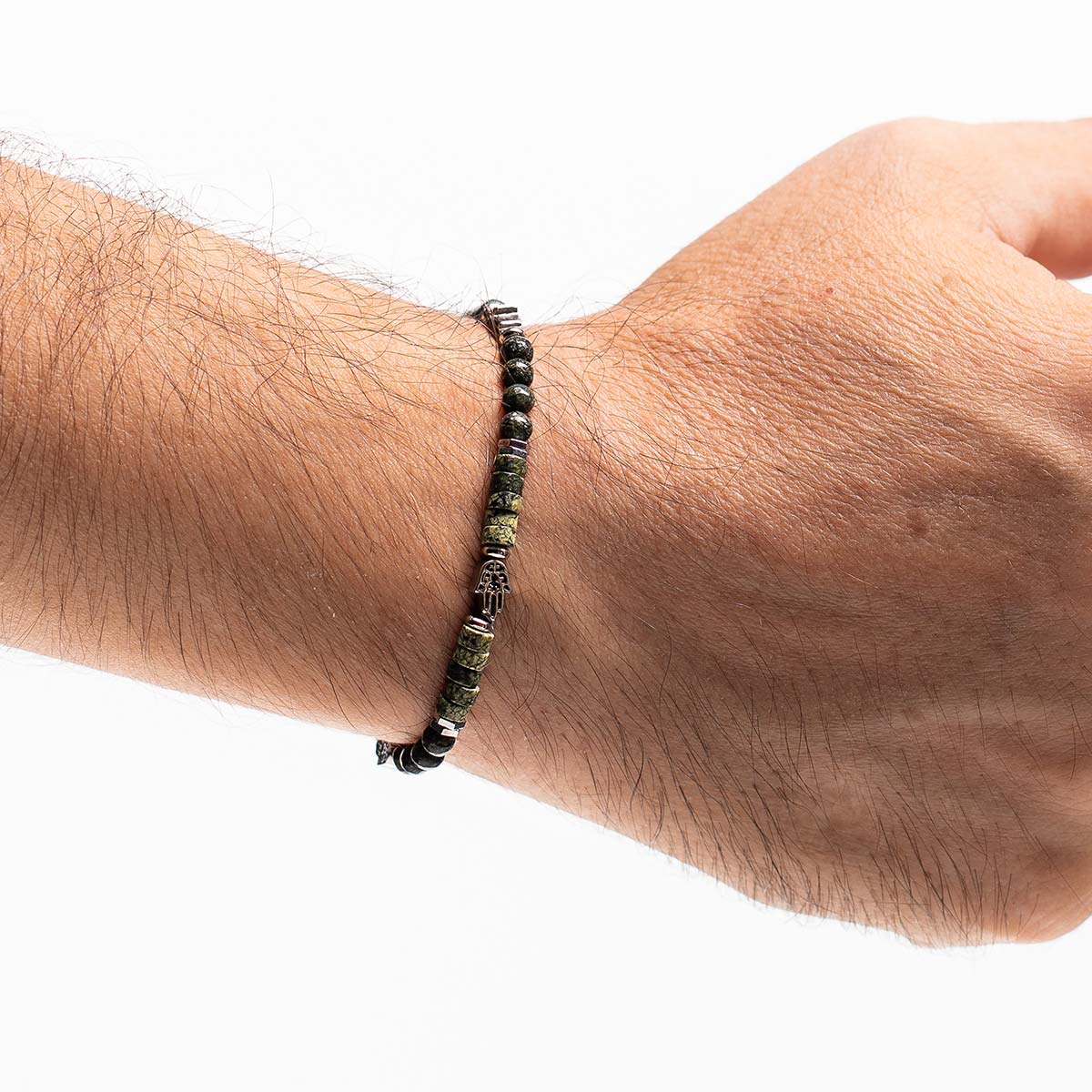 Handmade Men's Adjustable Beaded Bracelet