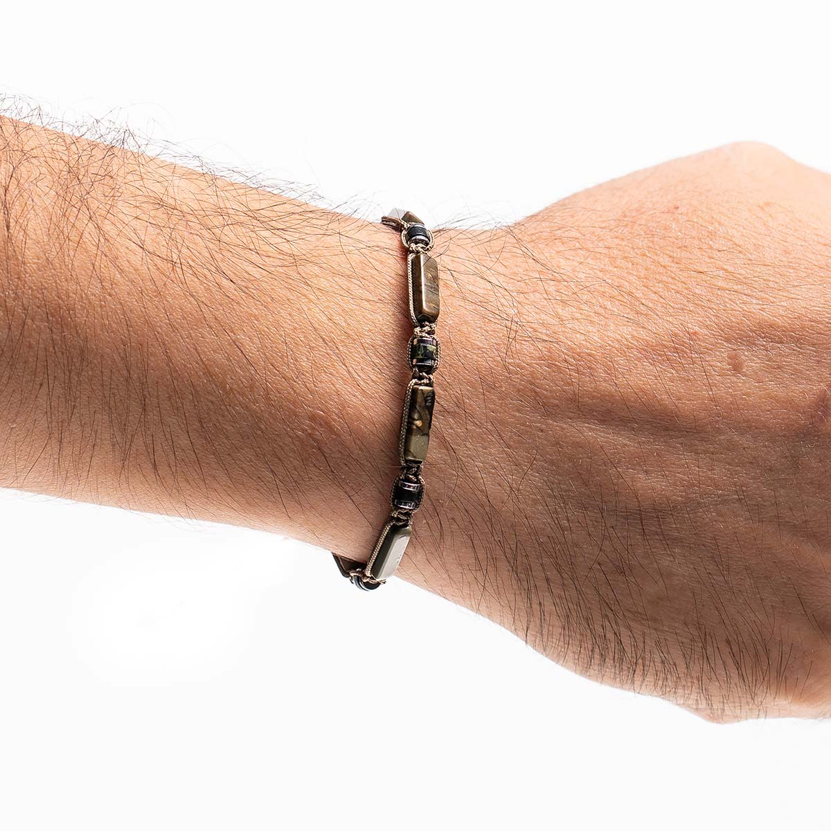 Handmade Men's Adjustable Beaded Bracelet