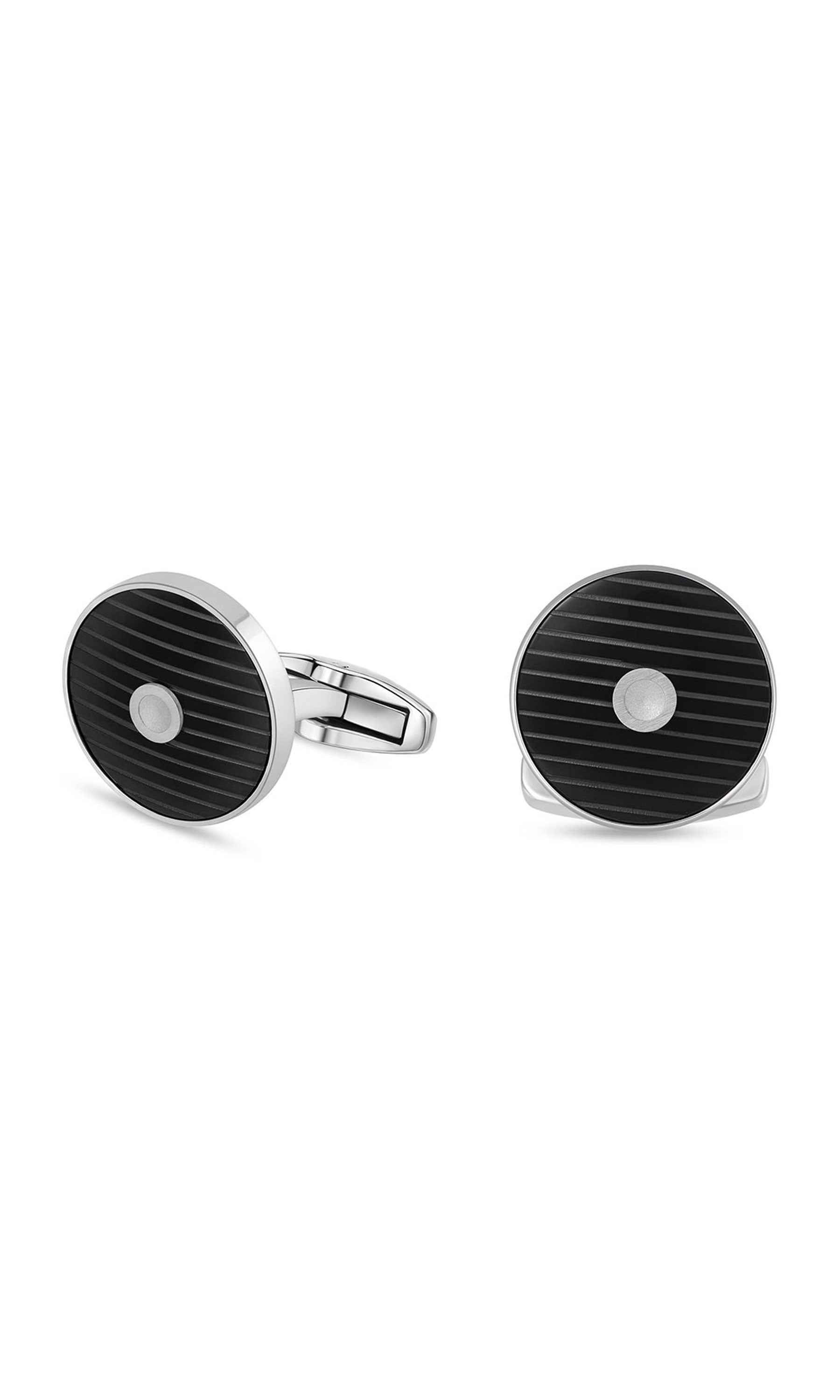 Cerruti 1881 Camillo Stainless Steel Round Cufflinks for Men