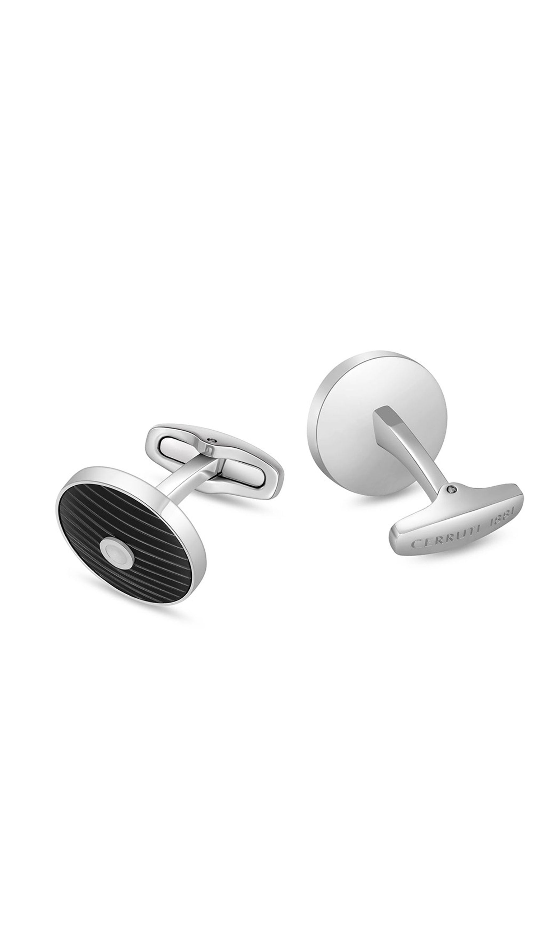 Cerruti 1881 Camillo Stainless Steel Round Cufflinks for Men