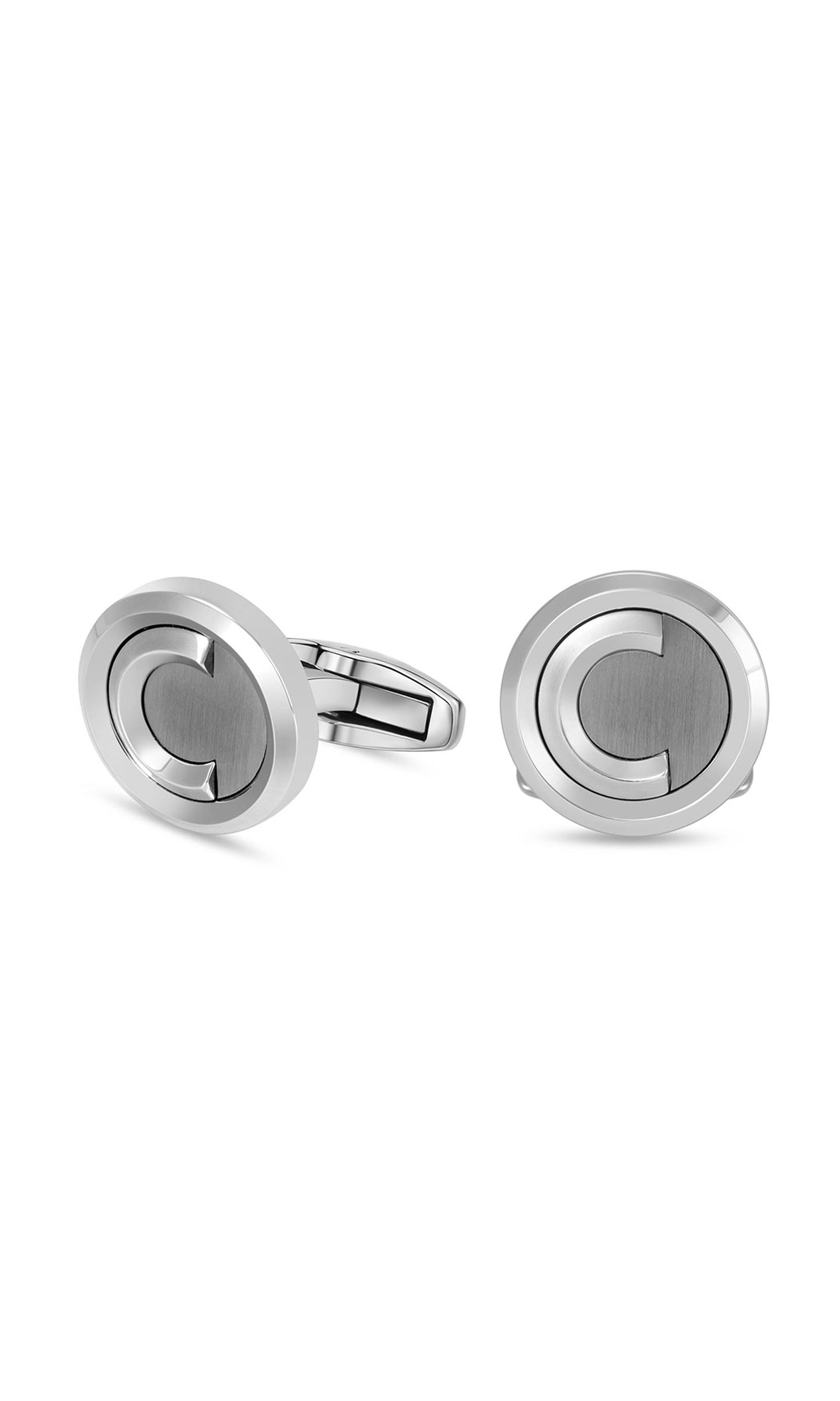Cerruti 1881 Ivo Stainless Steel Round Cufflinks for Men