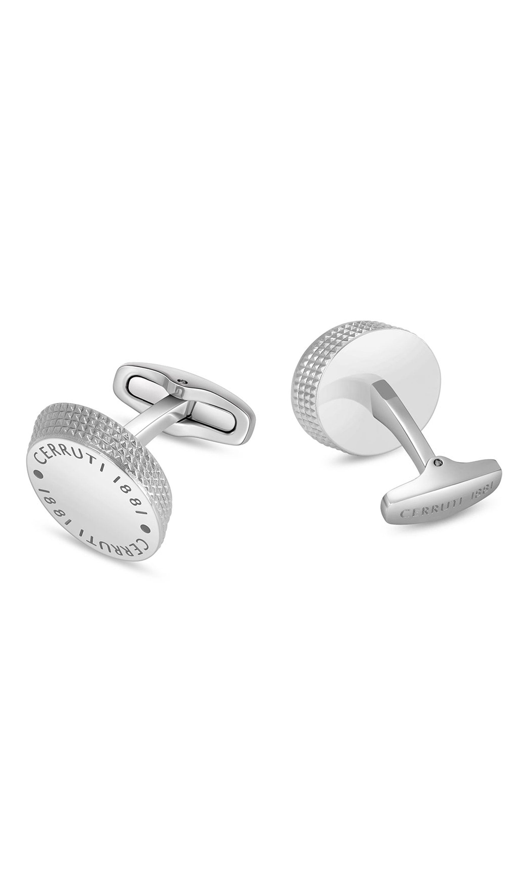 Cerruti 1881 Ignazia Stainless Steel Round Cufflinks for Men