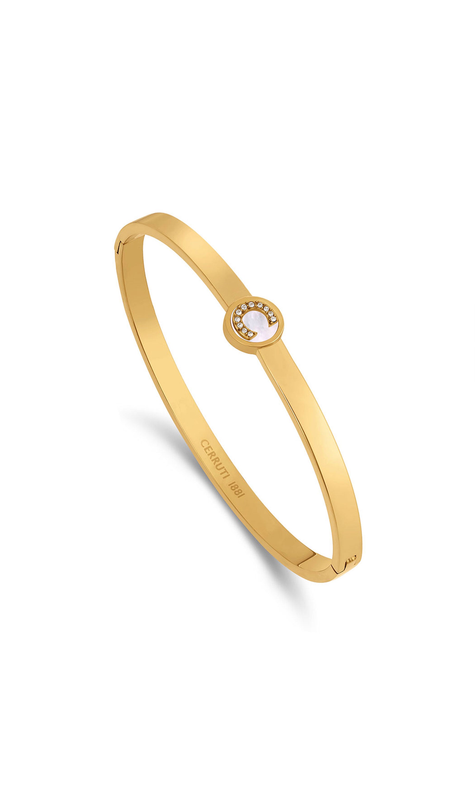 Flavia Stainless Steel Hinged Bangle for Women
