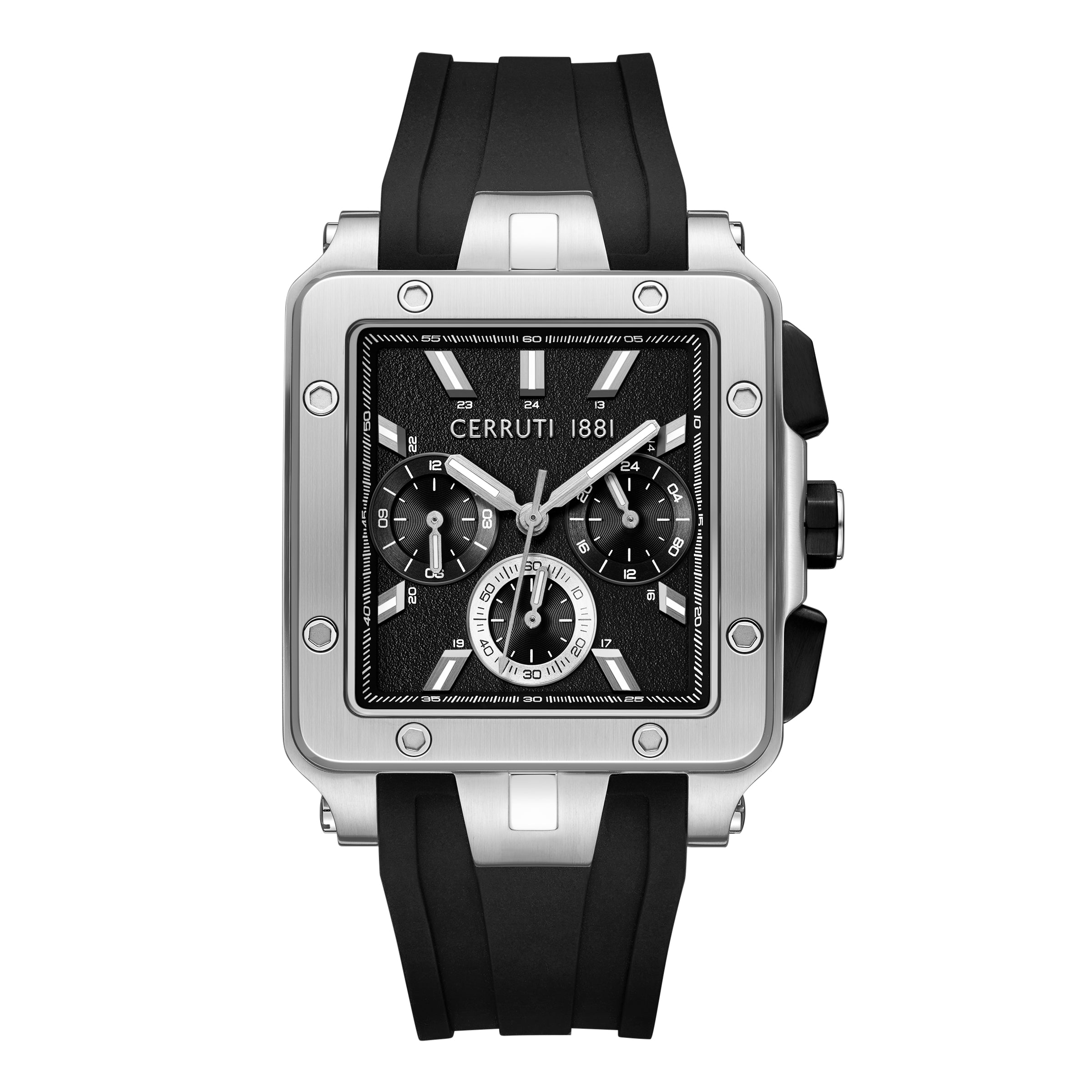 Cerruti 1881 Odissea Master Silicone Strap Multifunction Watch for Men, 40.25mm