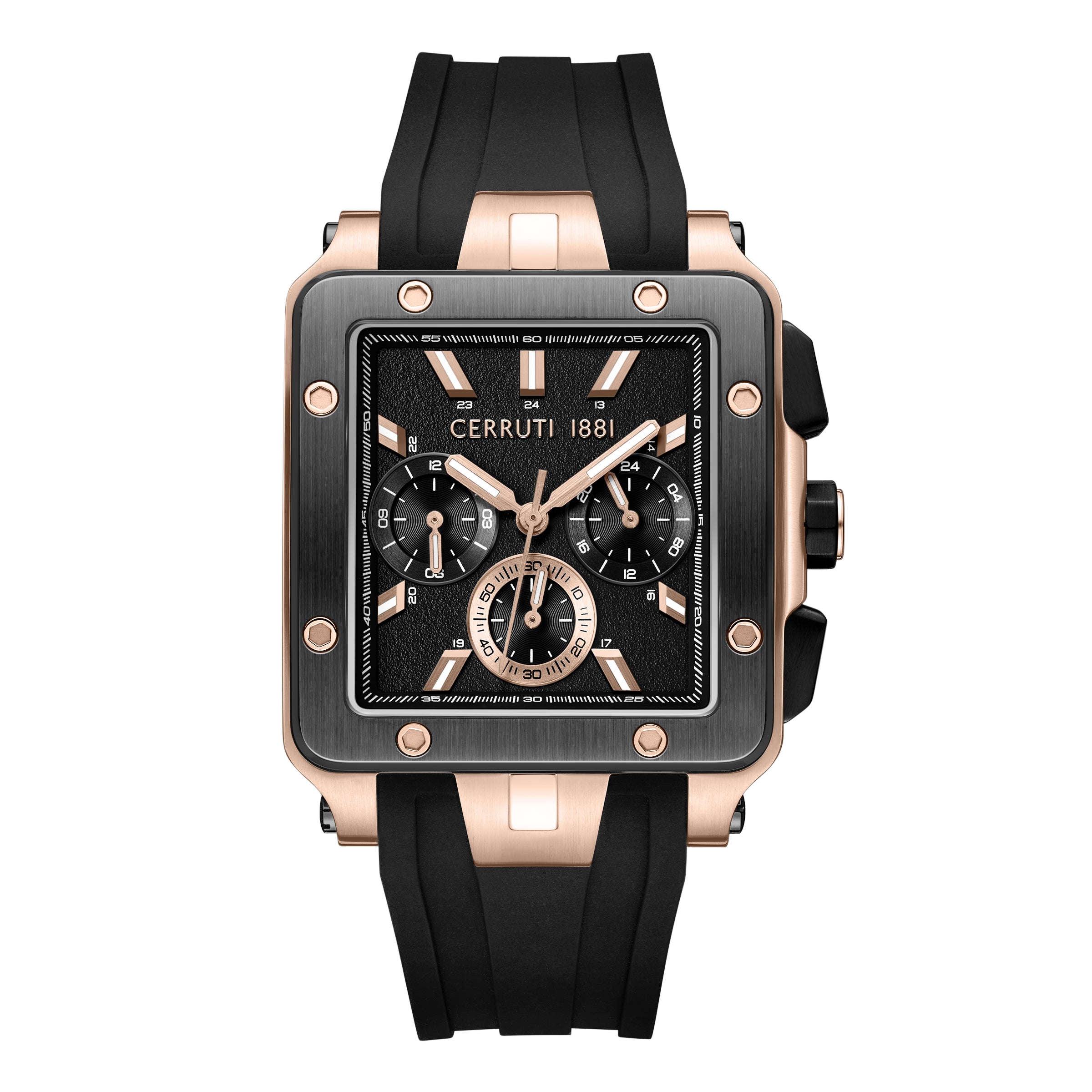 Cerruti 1881 Odissea Master Silicone Strap Multifunction Watch for Men, 40.25mm