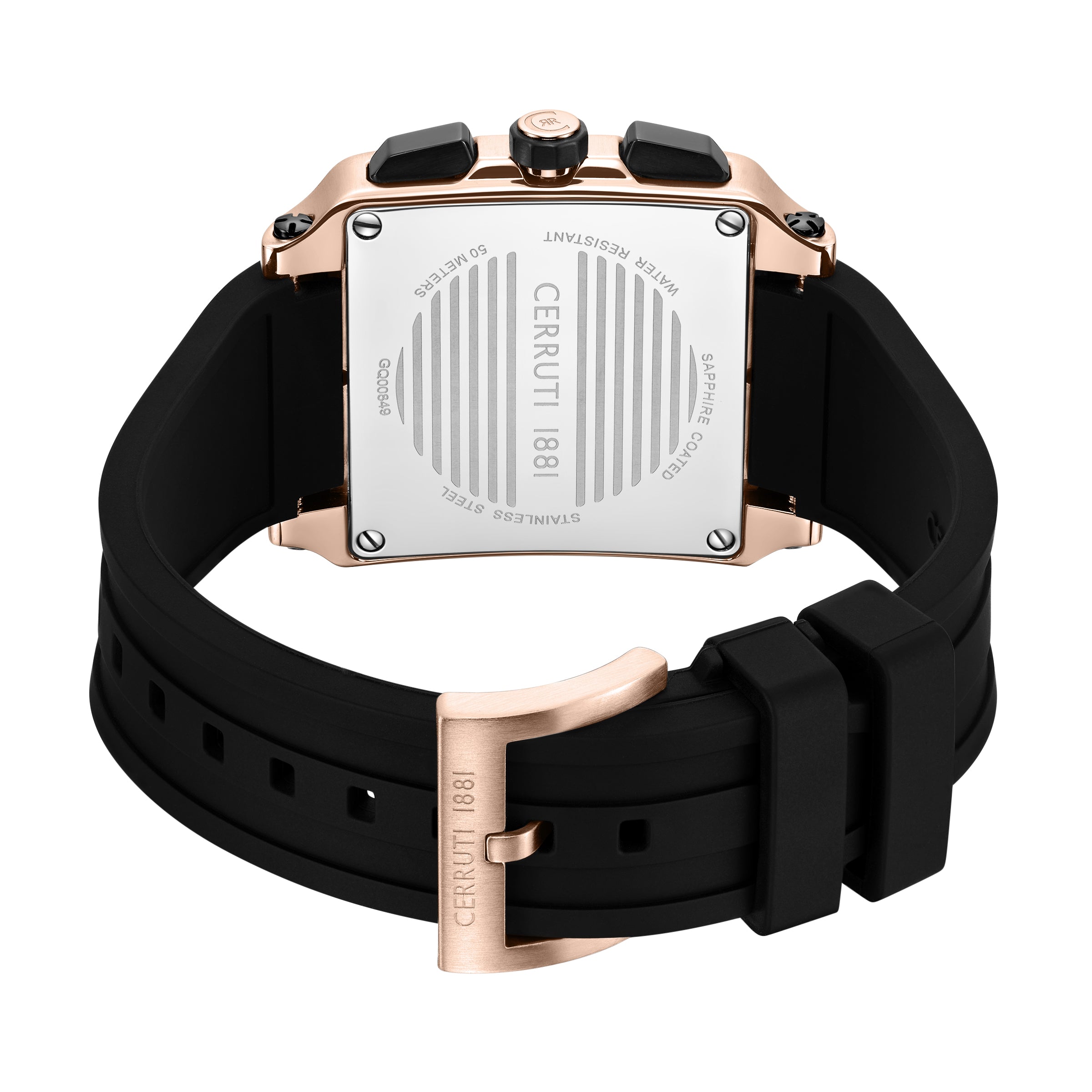 Cerruti 1881 Odissea Master Silicone Strap Multifunction Watch for Men, 40.25mm