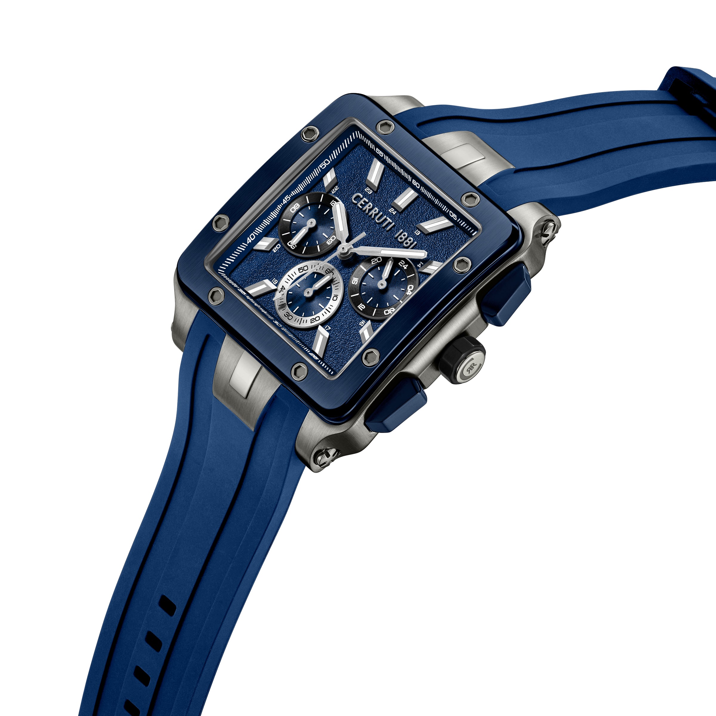 Cerruti 1881 Odissea Master Silicone Strap Multifunction Watch for Men, 40.25mm