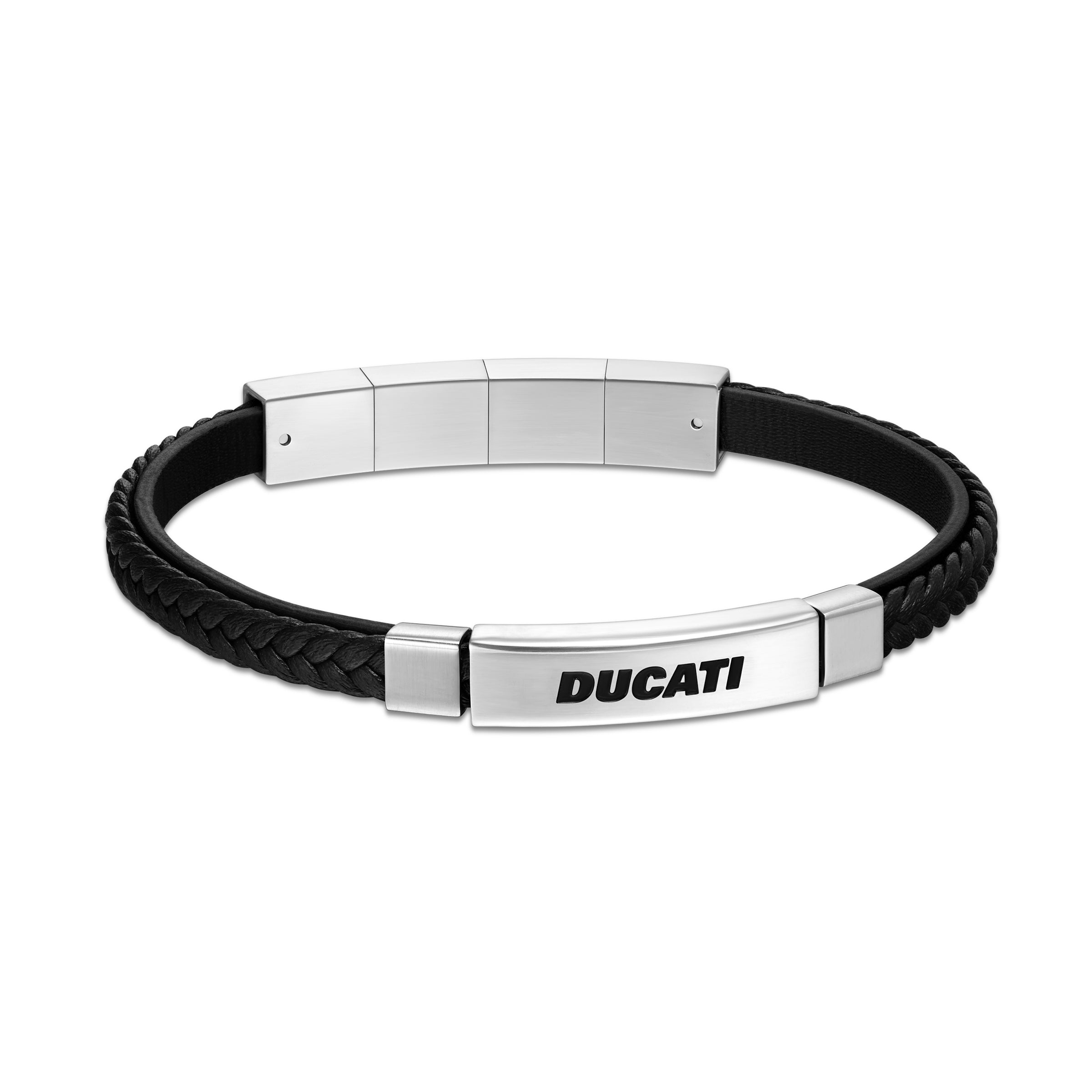 Ducati Voyage Braided Leather Bracelet for Men