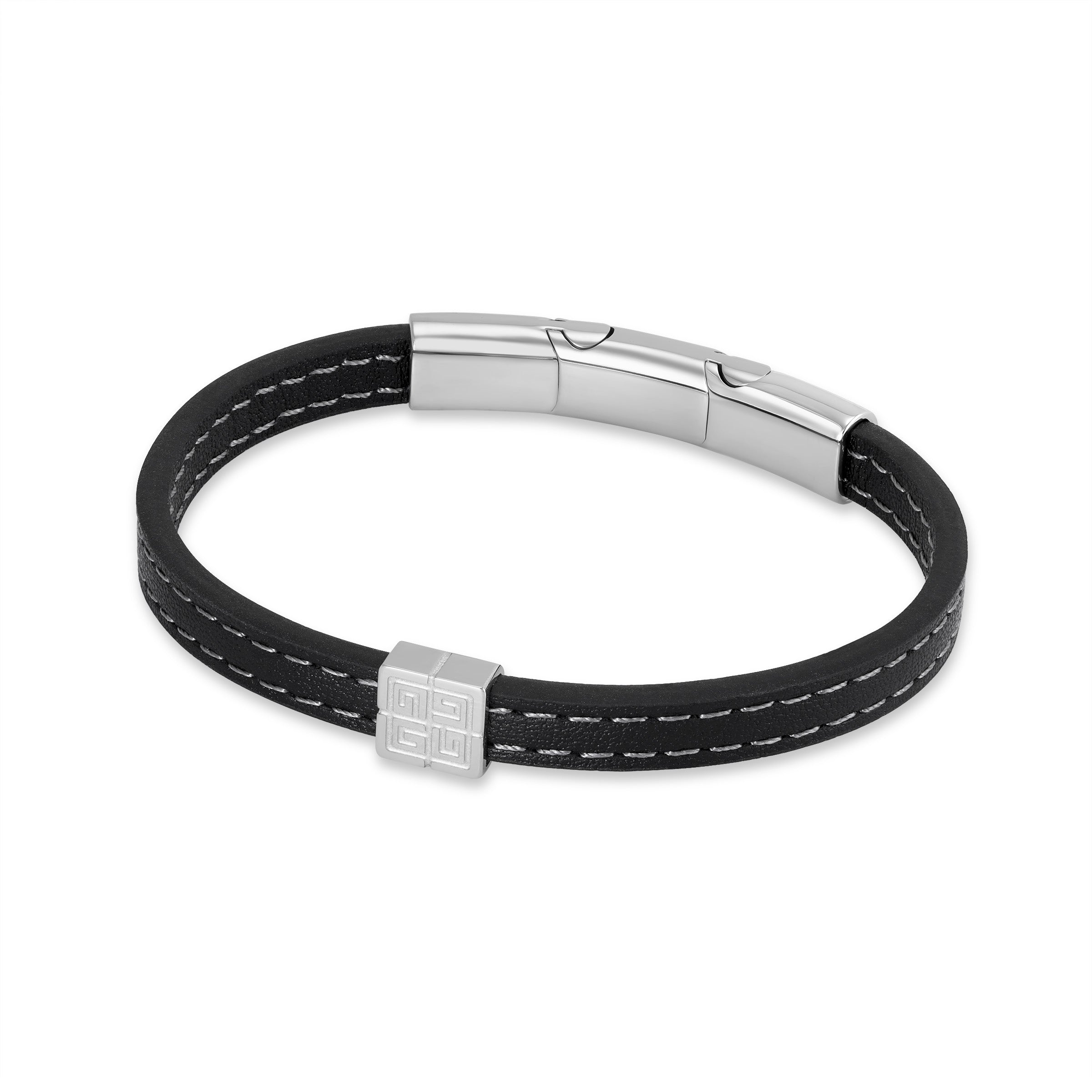 Guy Laroche Charlie Flat Leather Bracelet for Men
