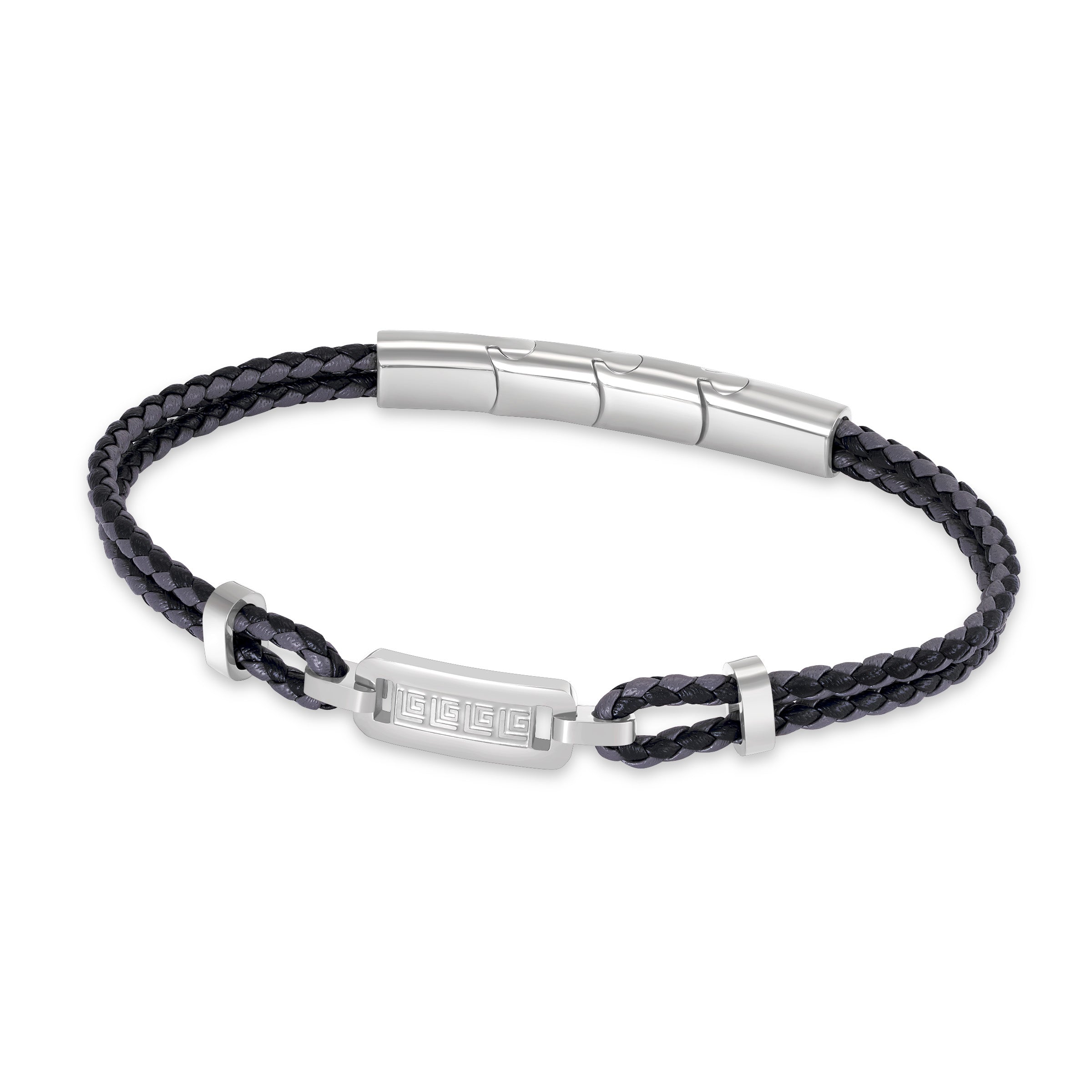 Guy Laroche Alain Braided Leather Bracelet for Men