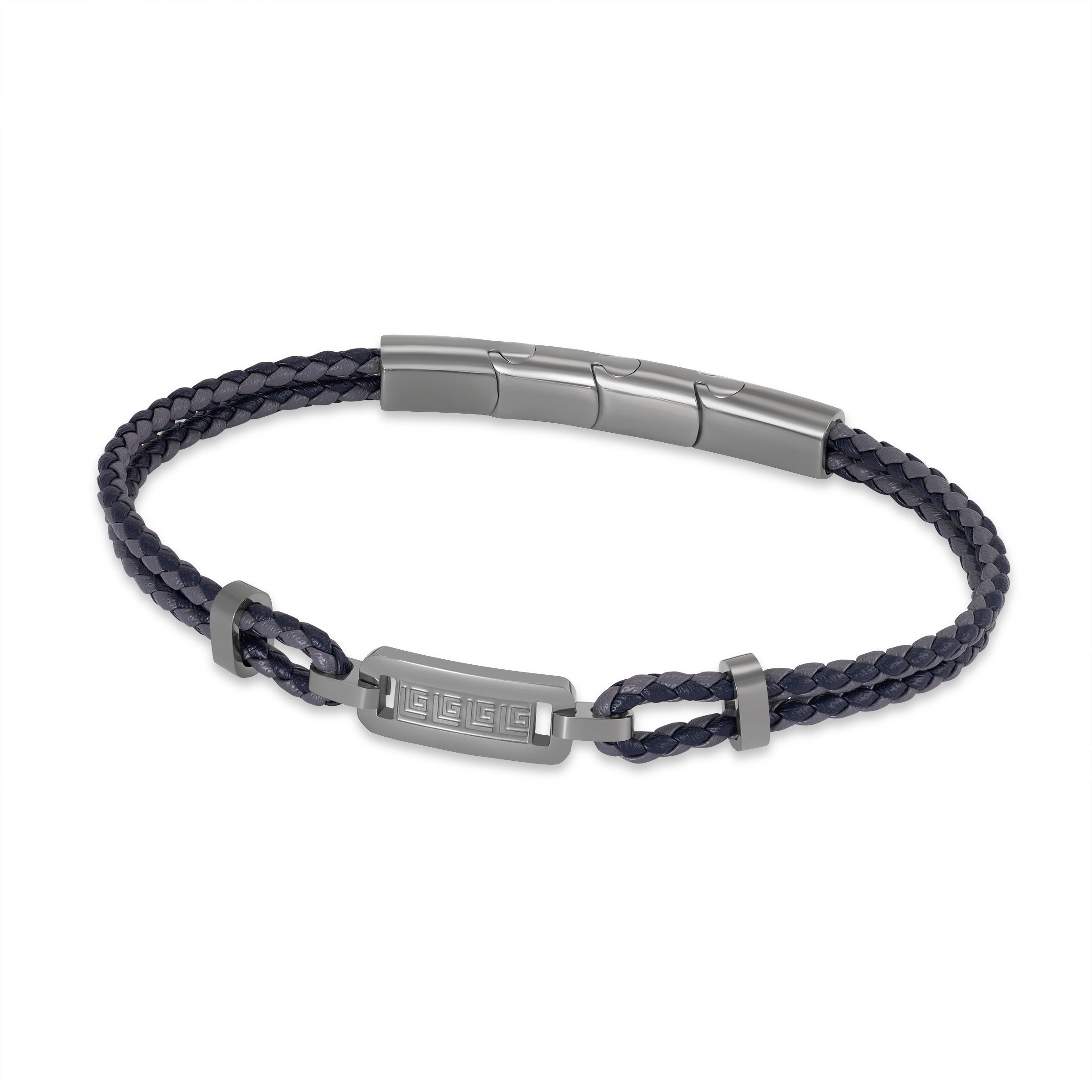 Guy Laroche Alain Braided Leather Bracelet for Men