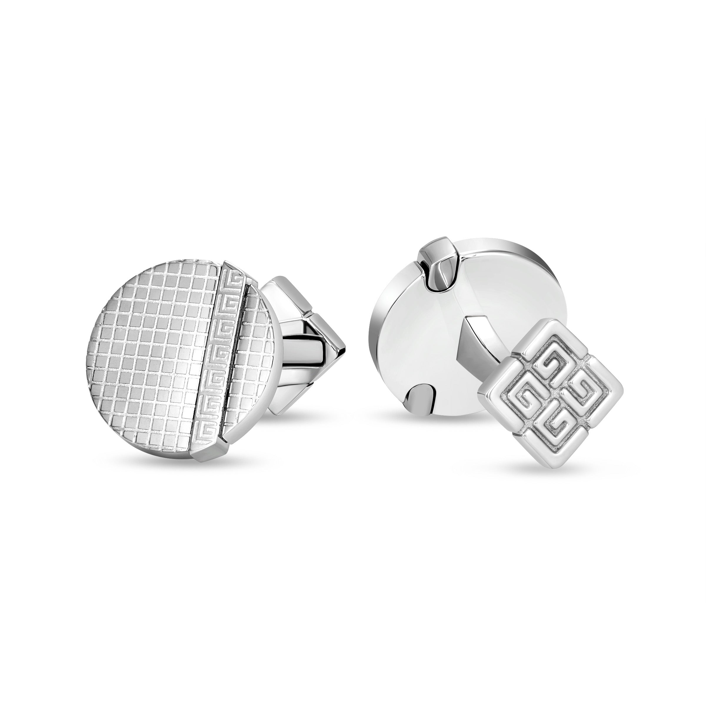Guy Laroche Alex.2 Stainless Steel Round Cufflinks for Men