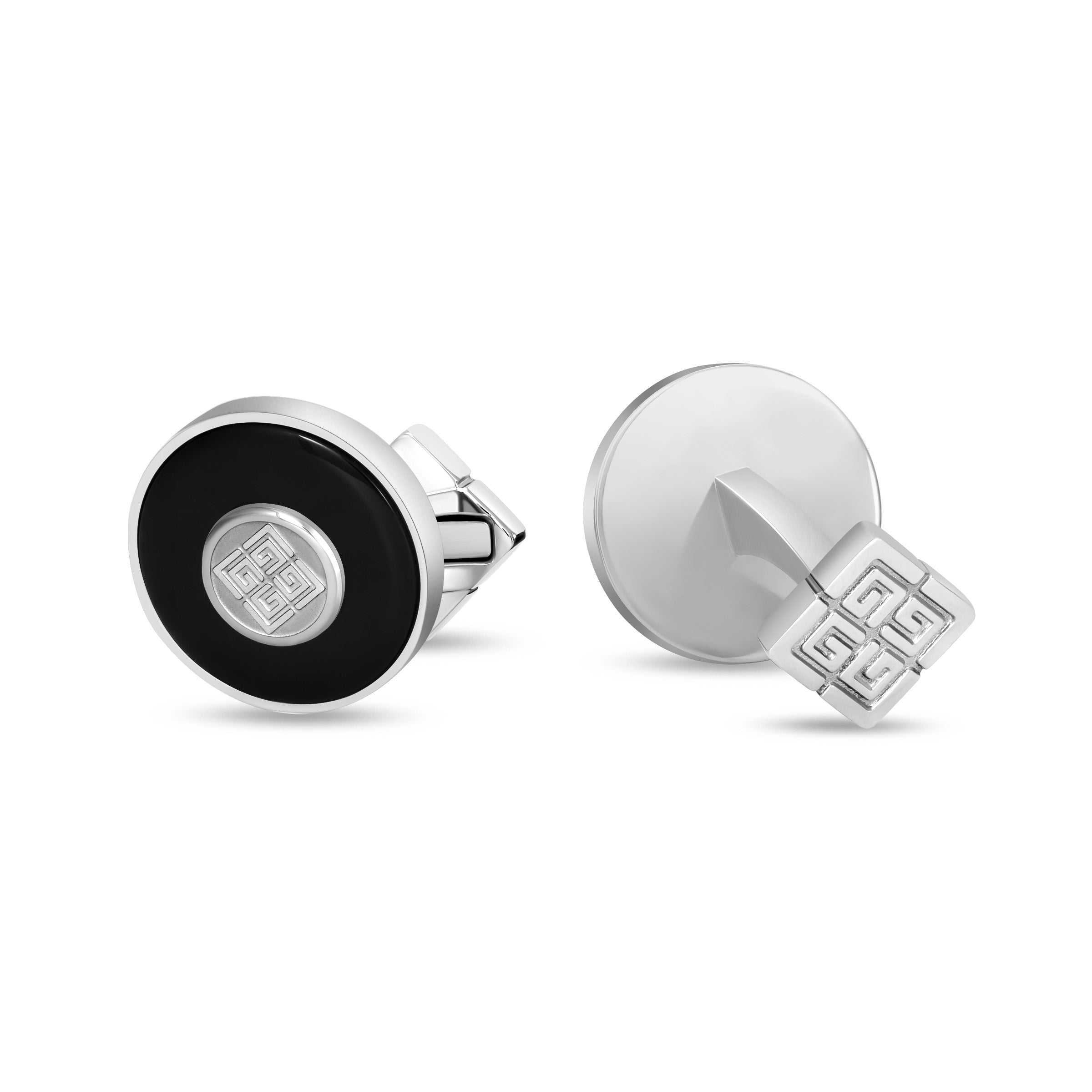 Guy Laroche Boris Stainless Steel Round Cufflinks for Men