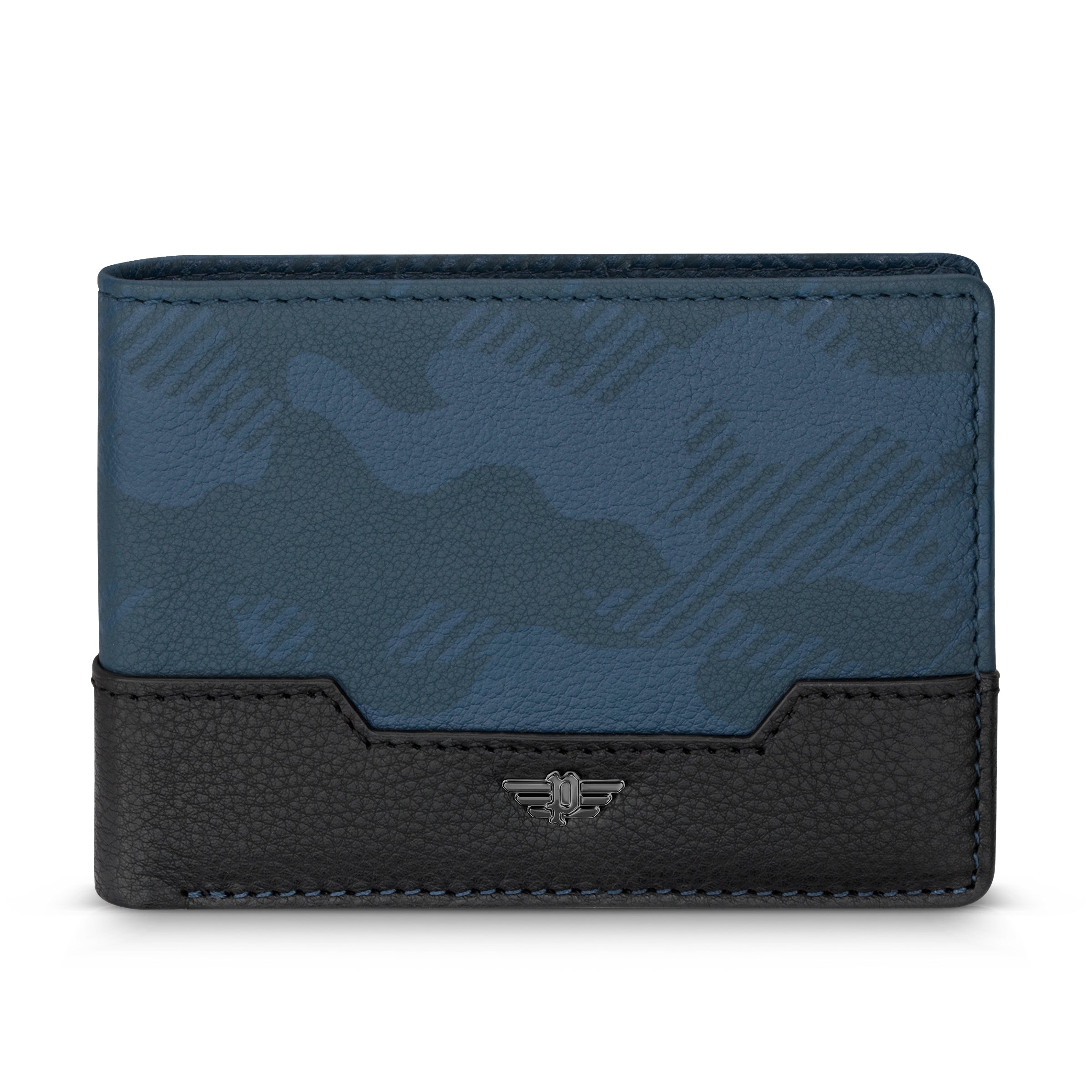 Police Camuflar Genuine Leather Bi-fold Wallet for Men