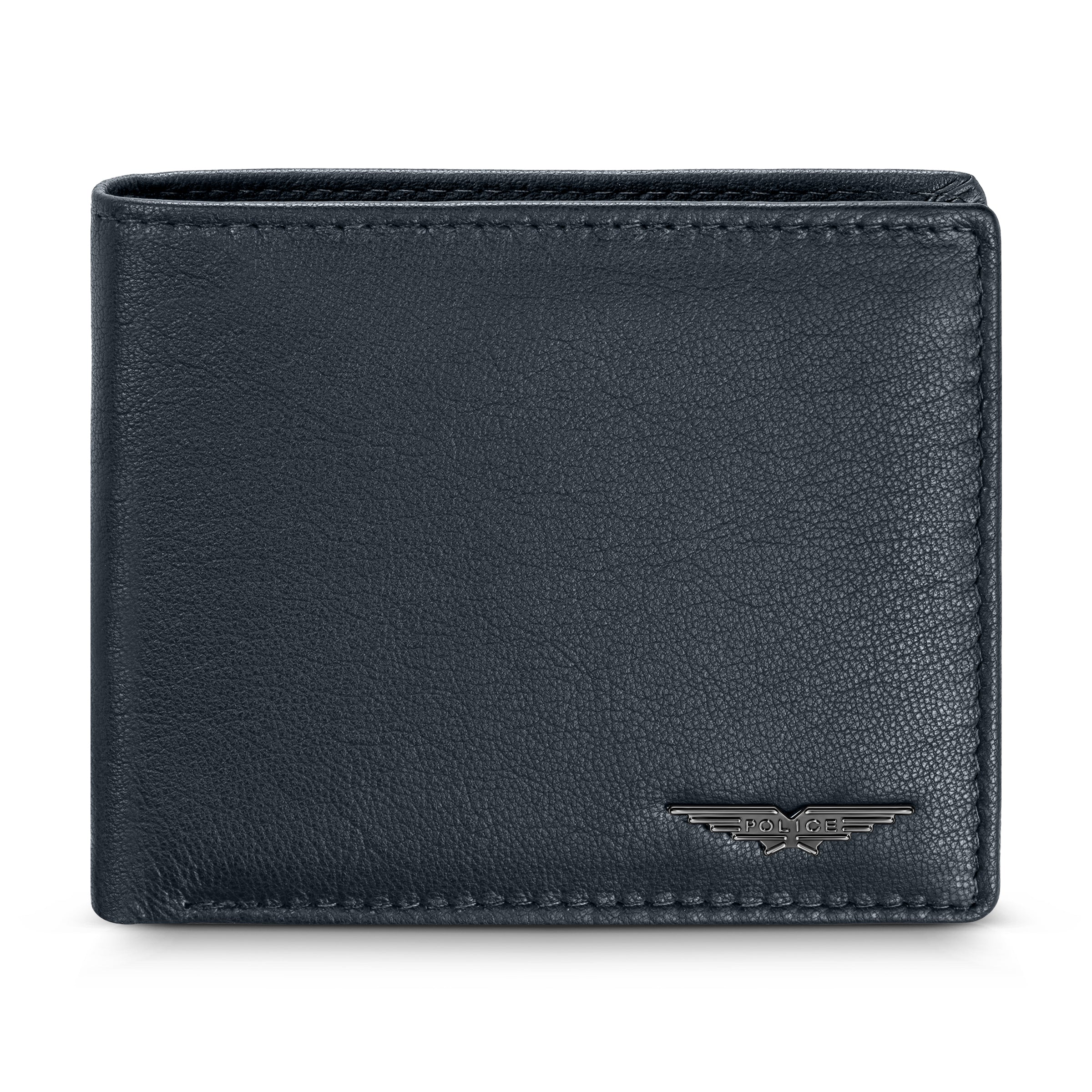 Loel Navy Leather Bi-fold Wallet for Men