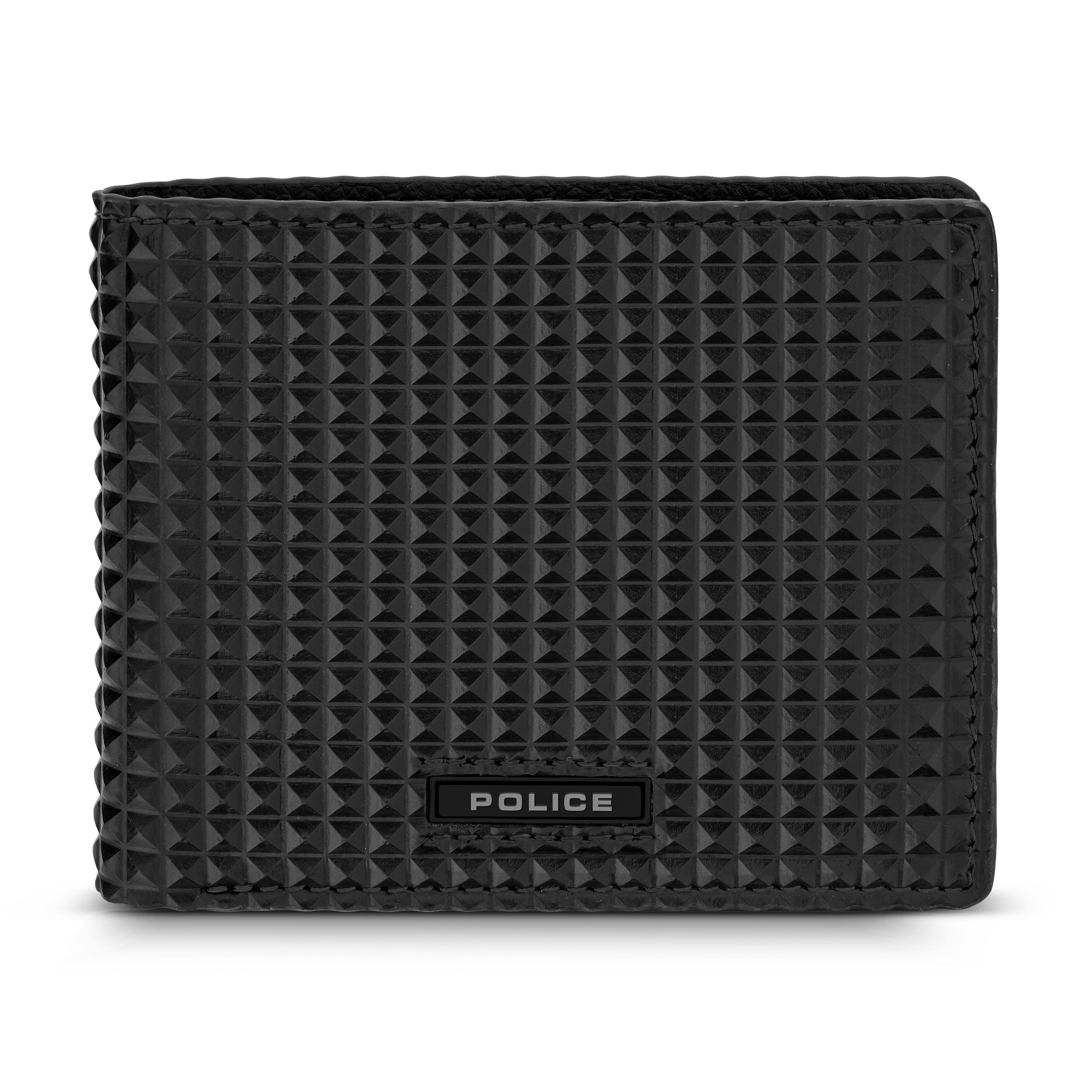 Pyramid Black Vegan Leather Bi-fold Wallet for Men