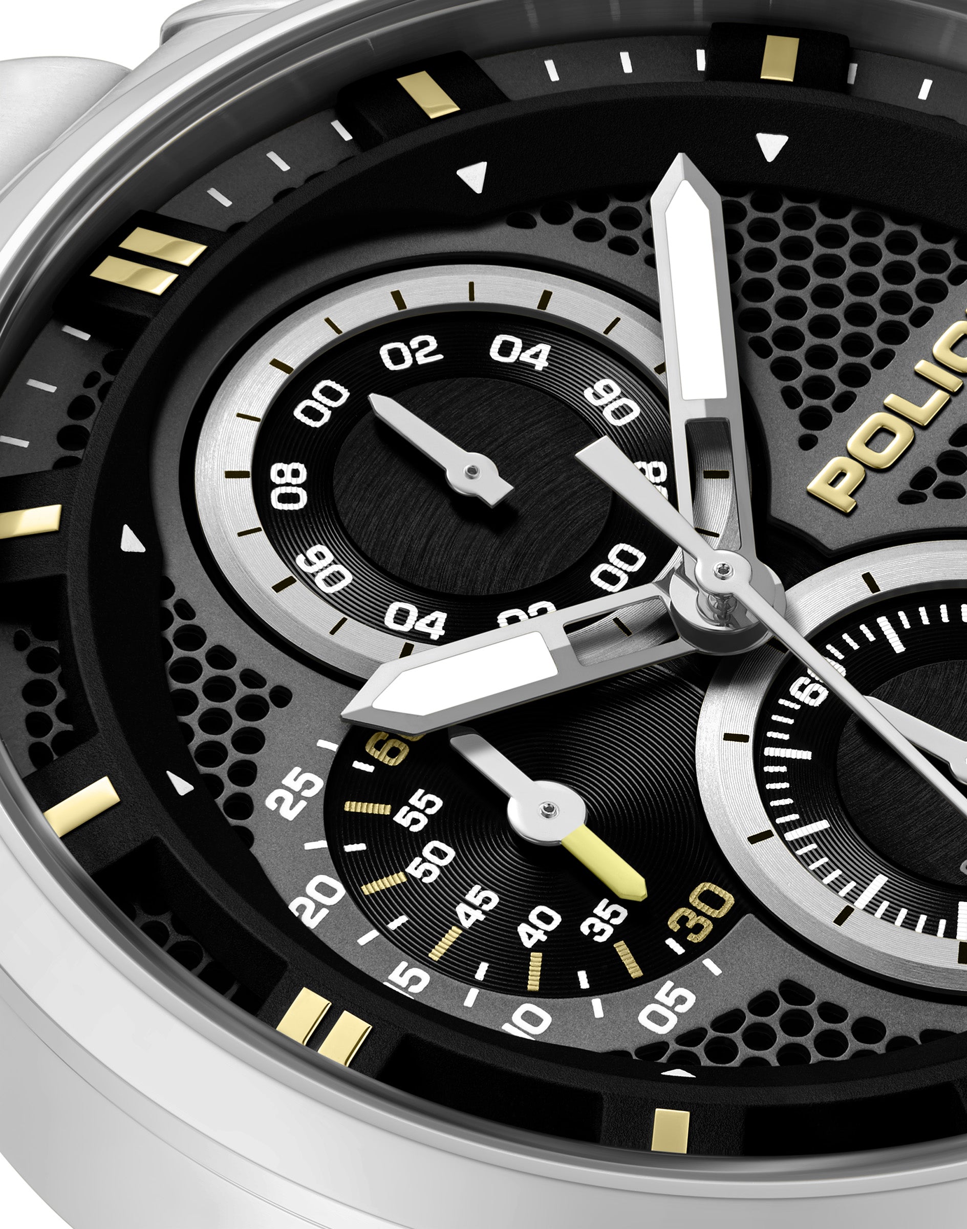 Police Levuka Stainless Steel Bracelet Chronograph Watch for Men, 43.5mm