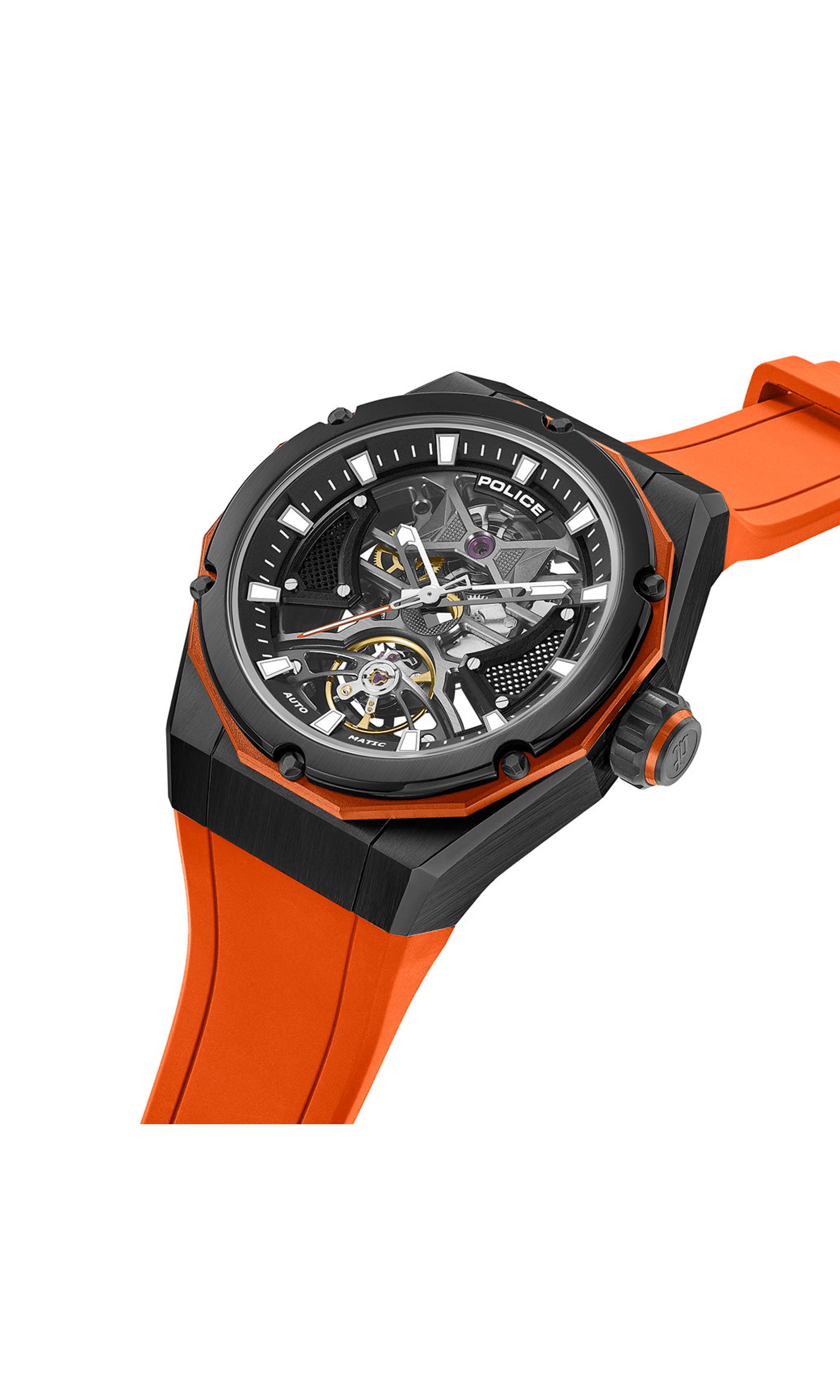 Police Dayton Silicone Strap Automatic Watch 45mm