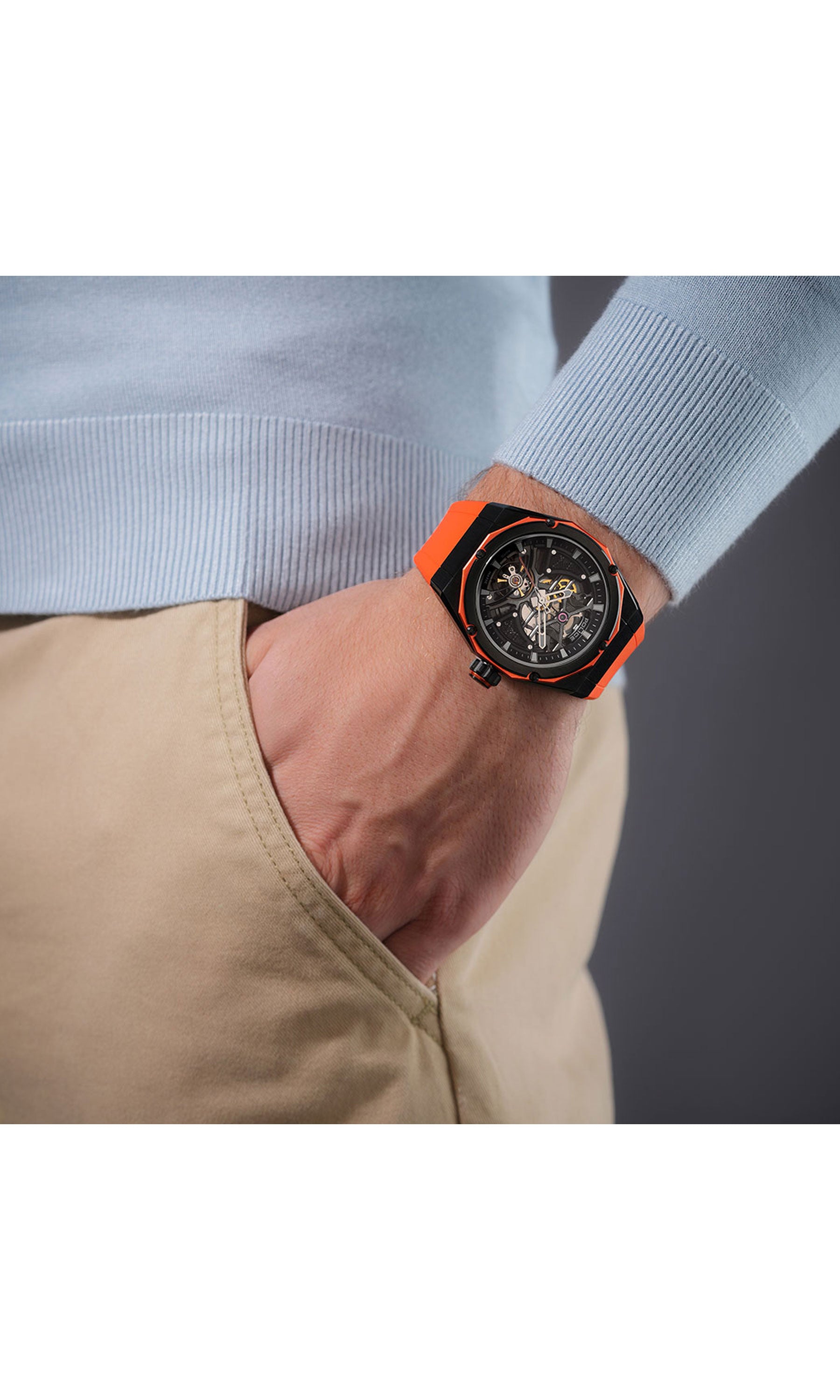 Police Dayton Silicone Strap Automatic Watch 45mm