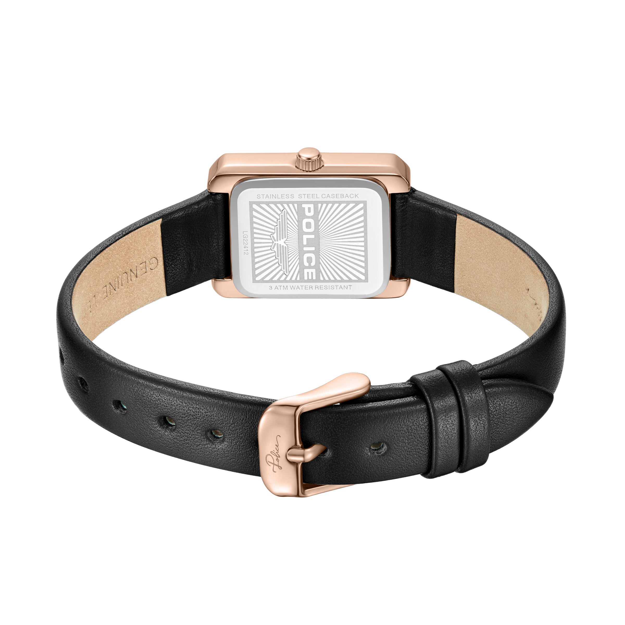 Police Uloya Genuine Leather Strap Analog Watch for Women, 21.7mm