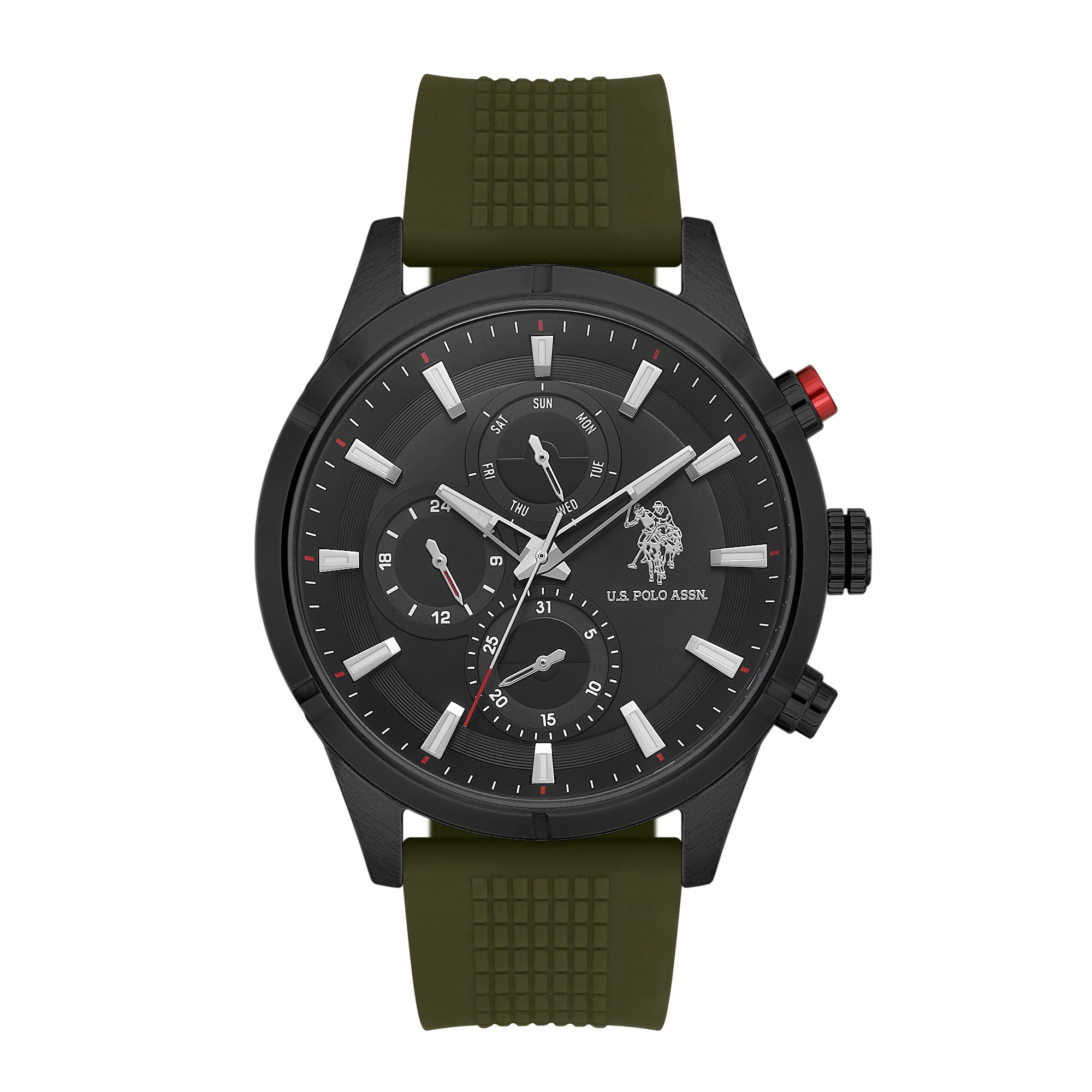 U.S. Polo Assn. Crossing Stainless Steel Bracelet Multifunction Watch for Men, 46mm