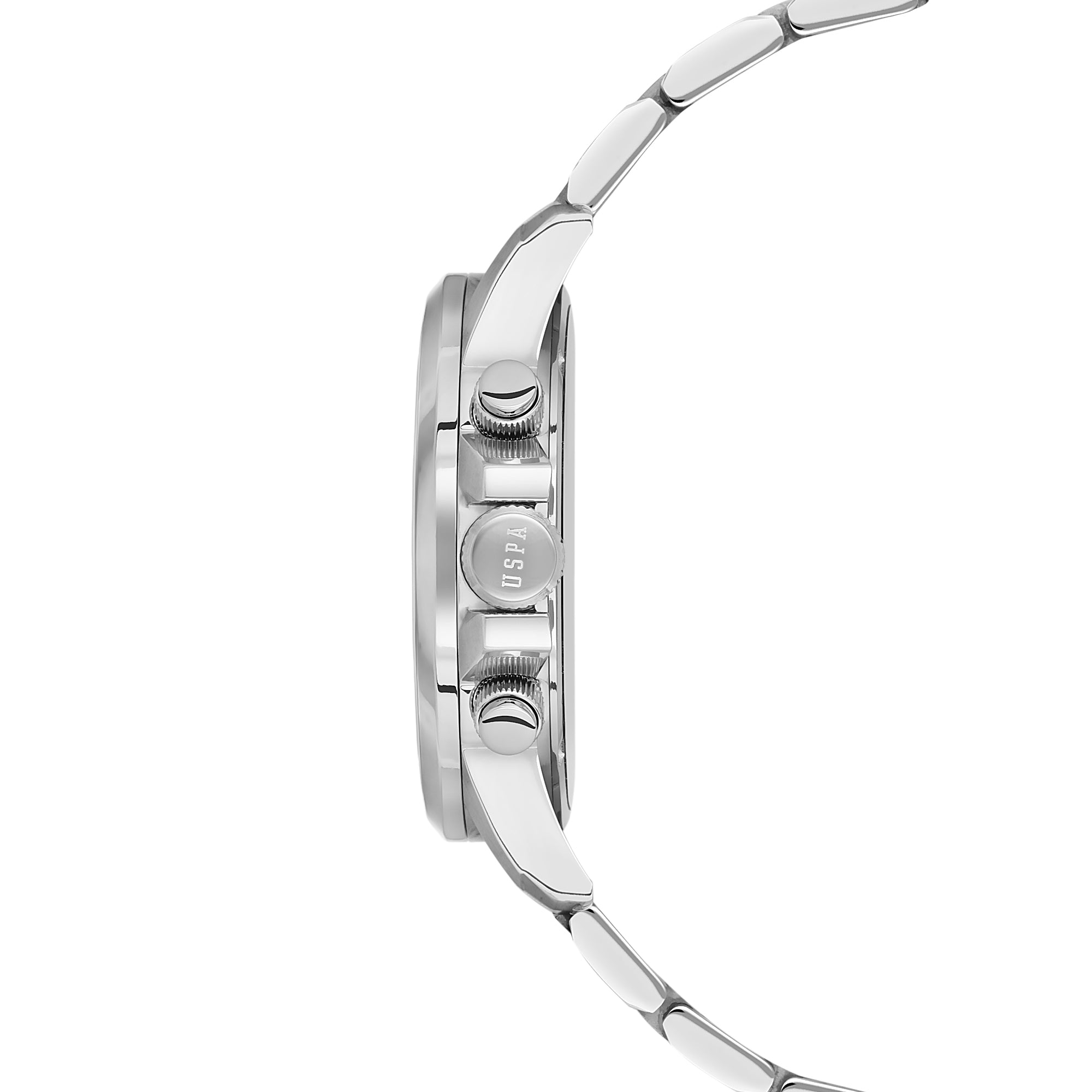 U.S. Polo Assn. Crossing Stainless Steel Bracelet Multifunction Watch for Men, 45mm