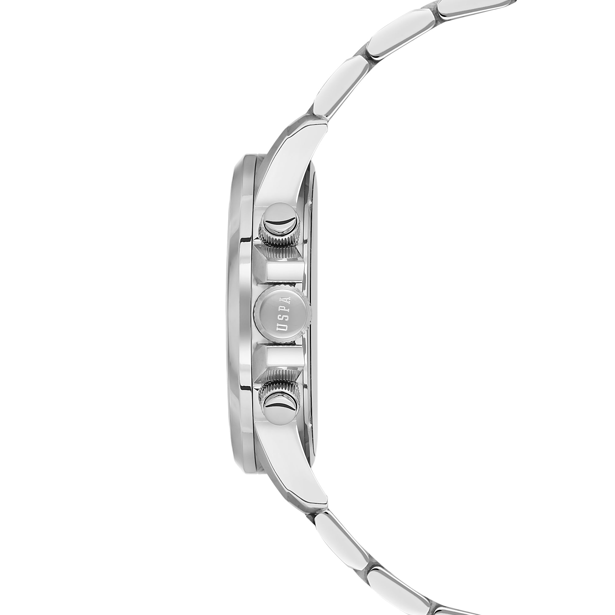 U.S. Polo Assn. Crossing Stainless Steel Bracelet Multifunction Watch for Men, 45mm