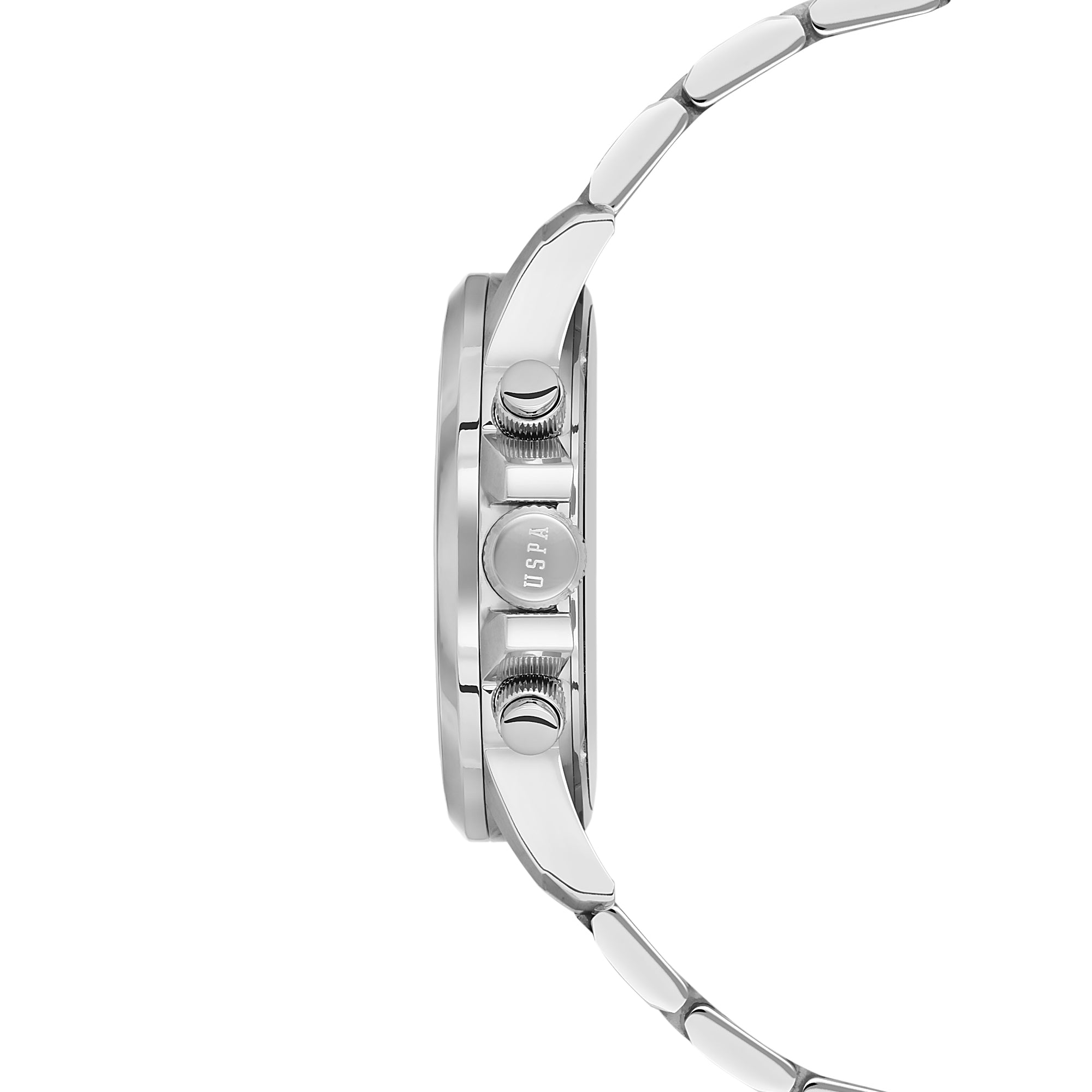 U.S. Polo Assn. Crossing Stainless Steel Bracelet Multifunction Watch for Men, 45mm