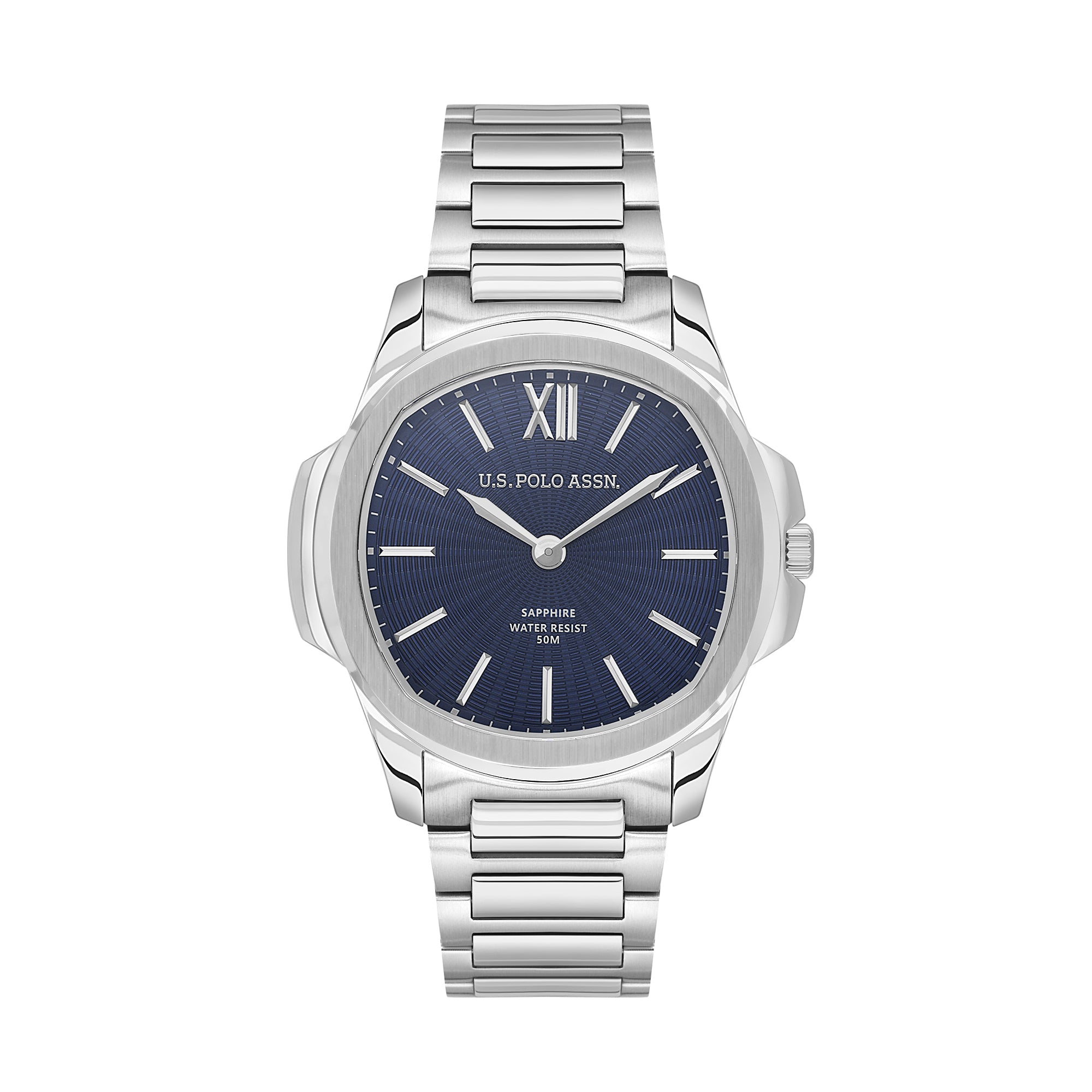 U.S. Polo Assn. Novelties Stainless Steel Bracelet Analog Watch for Men, 42mm