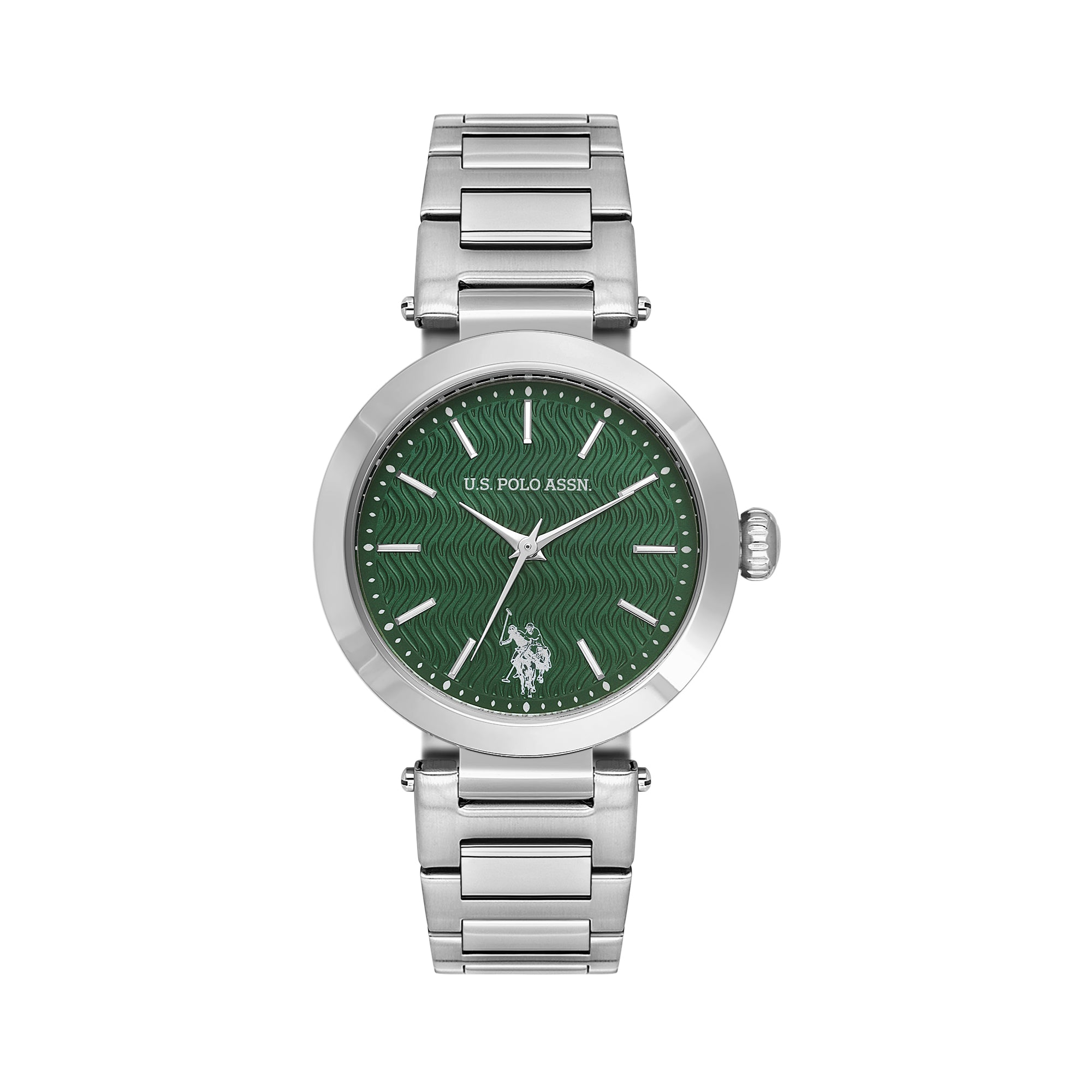 U.S. Polo Assn. Novelties Stainless Steel Bracelet Analog Watch for Women, 34mm