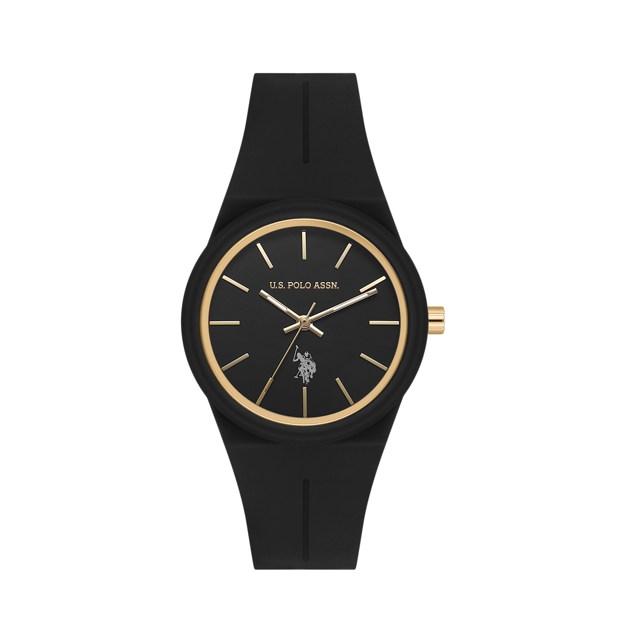 U.S. Polo Assn. Novelties Silicone Strap Analog Watch for Women, 40mm