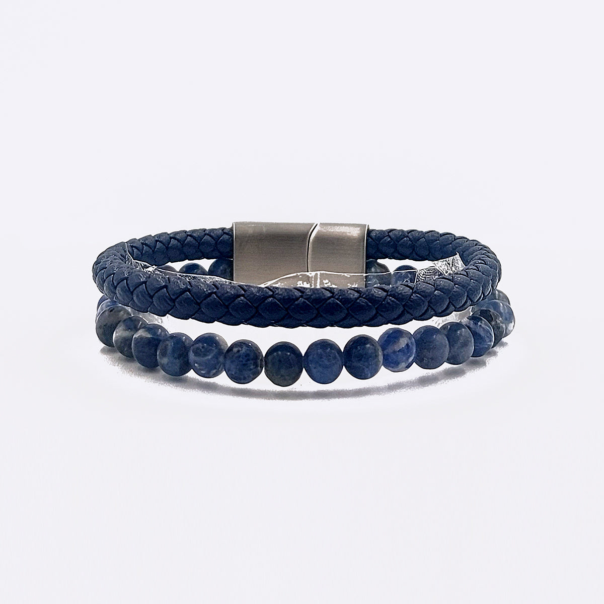 Handmade Men's Beaded Leather Bracelet