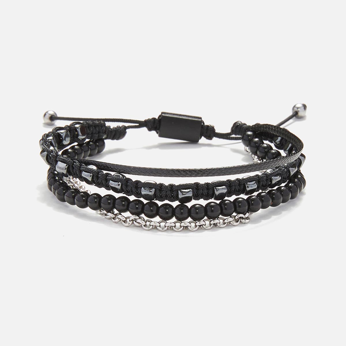 Handmade Men's Adjustable Multiline Beaded Bracelet