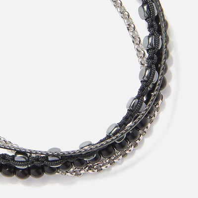 Handmade Men's Adjustable Multiline Beaded Bracelet