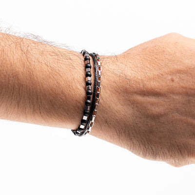 Handmade Men's Adjustable Multiline Beaded Bracelet
