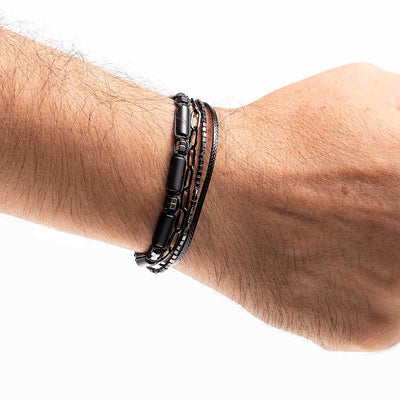 Handmade Men's Adjustable Multiline Beaded Bracelet