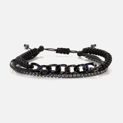 Handmade Men's Adjustable Multiline Beaded Bracelet