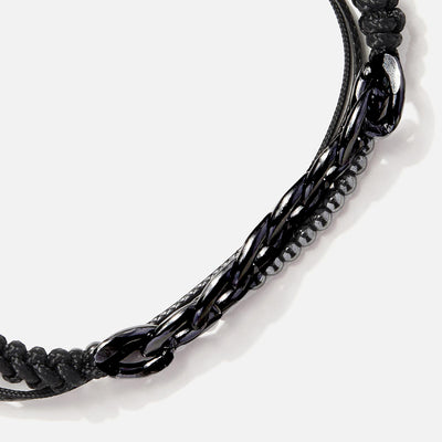 Handmade Men's Adjustable Multiline Beaded Bracelet