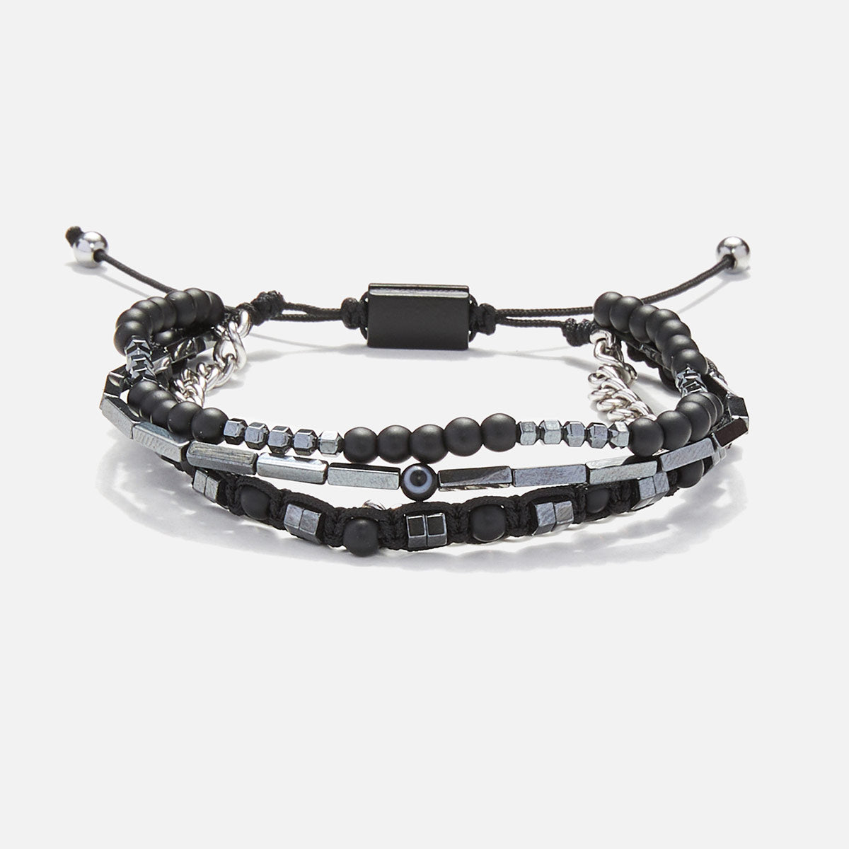 Handmade Men's Adjustable Multiline Beaded Bracelet